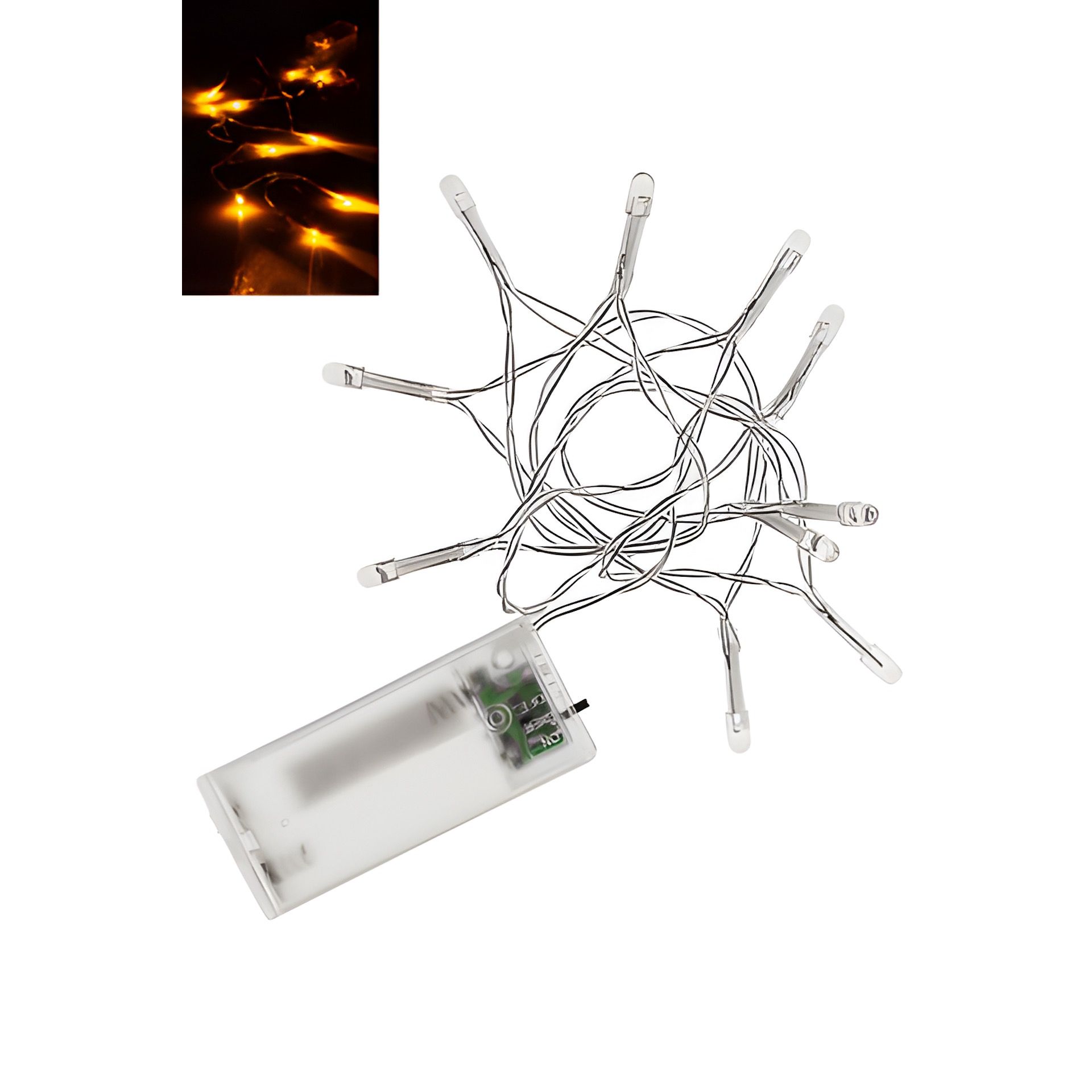 Lichterkette mit Timer, 10 LEDs, flammend