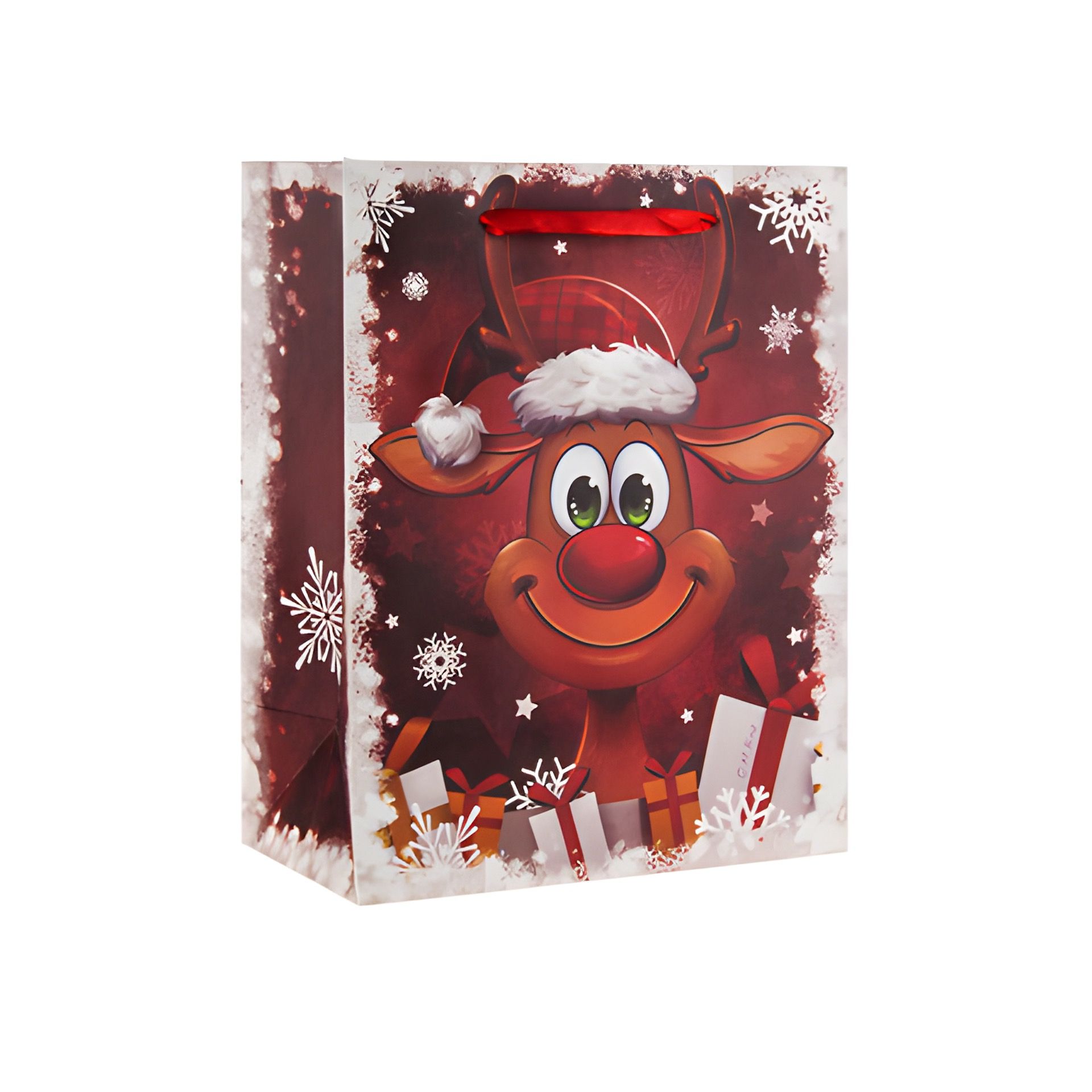 Geschenktüte 'Lustiges Rentier', mittel