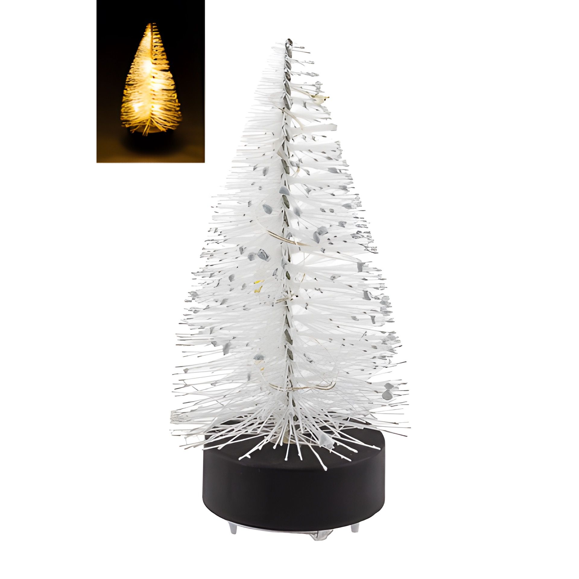 Deko-Tannenbaum mit 5 LEDs, 10 cm, weiß