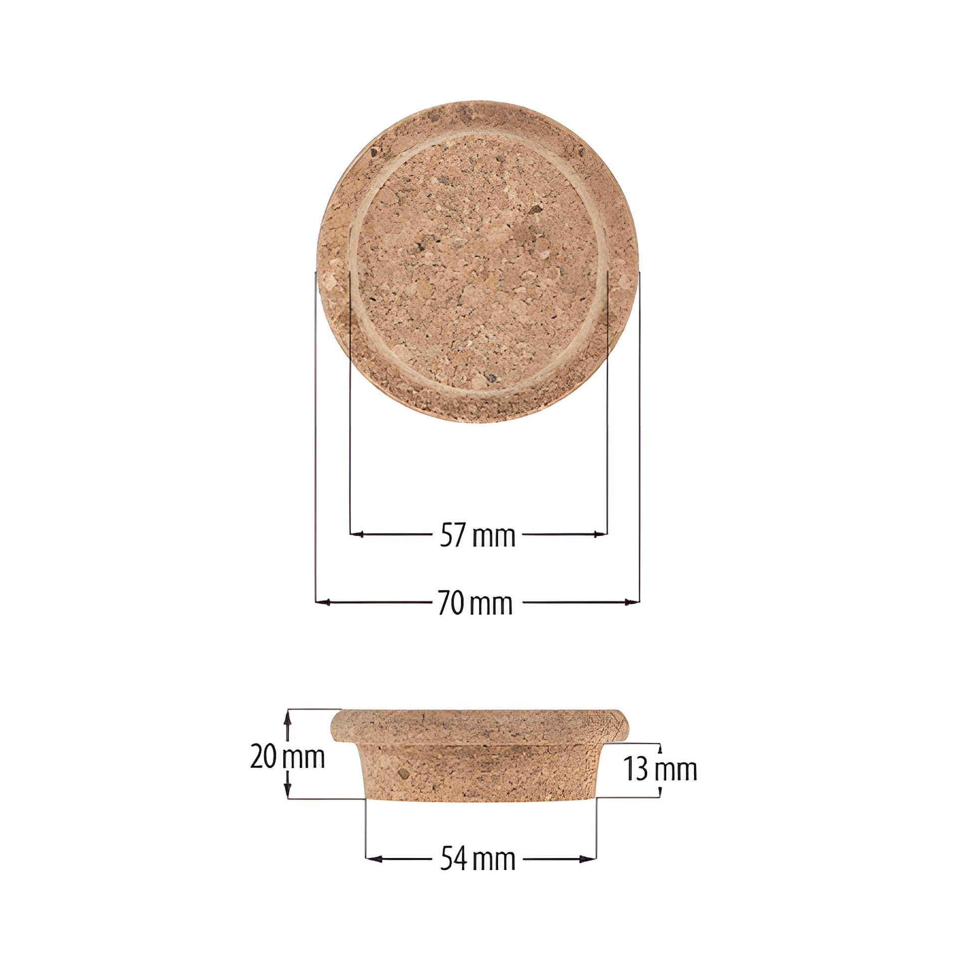 Pilzkorken 54/57 mm, auch für WECK RR 60