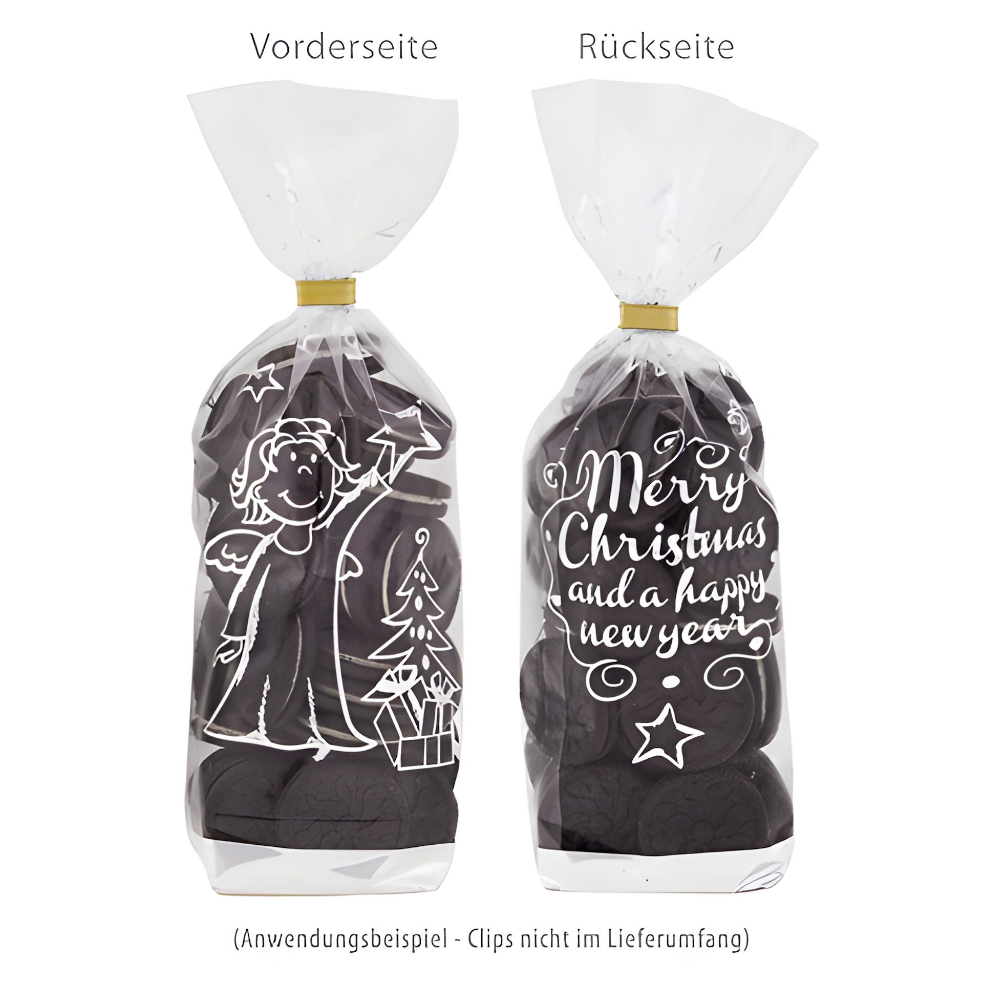 Kreuzbodenbeutel 'Weihnachtsengel' 120 x 275 mm, 1000 Stück