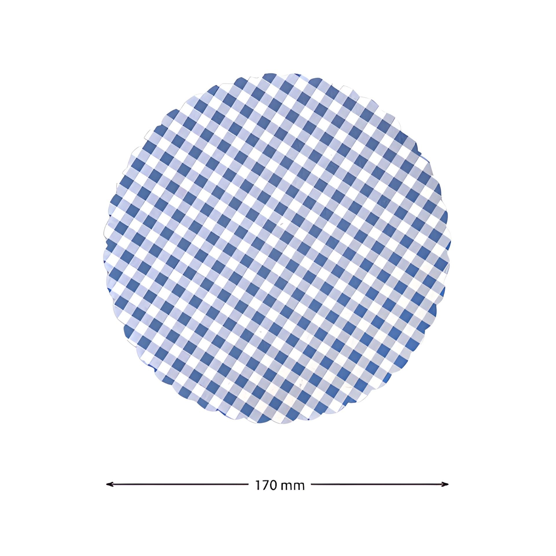 Vliesdeckchen Ø 170 mm blau kariert, 10 Stück