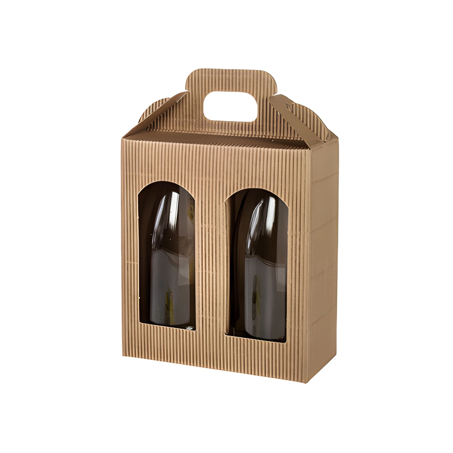 Gläserkarton 2er 130 x 60 x 150 mm natur (Karton, 100 Stück)