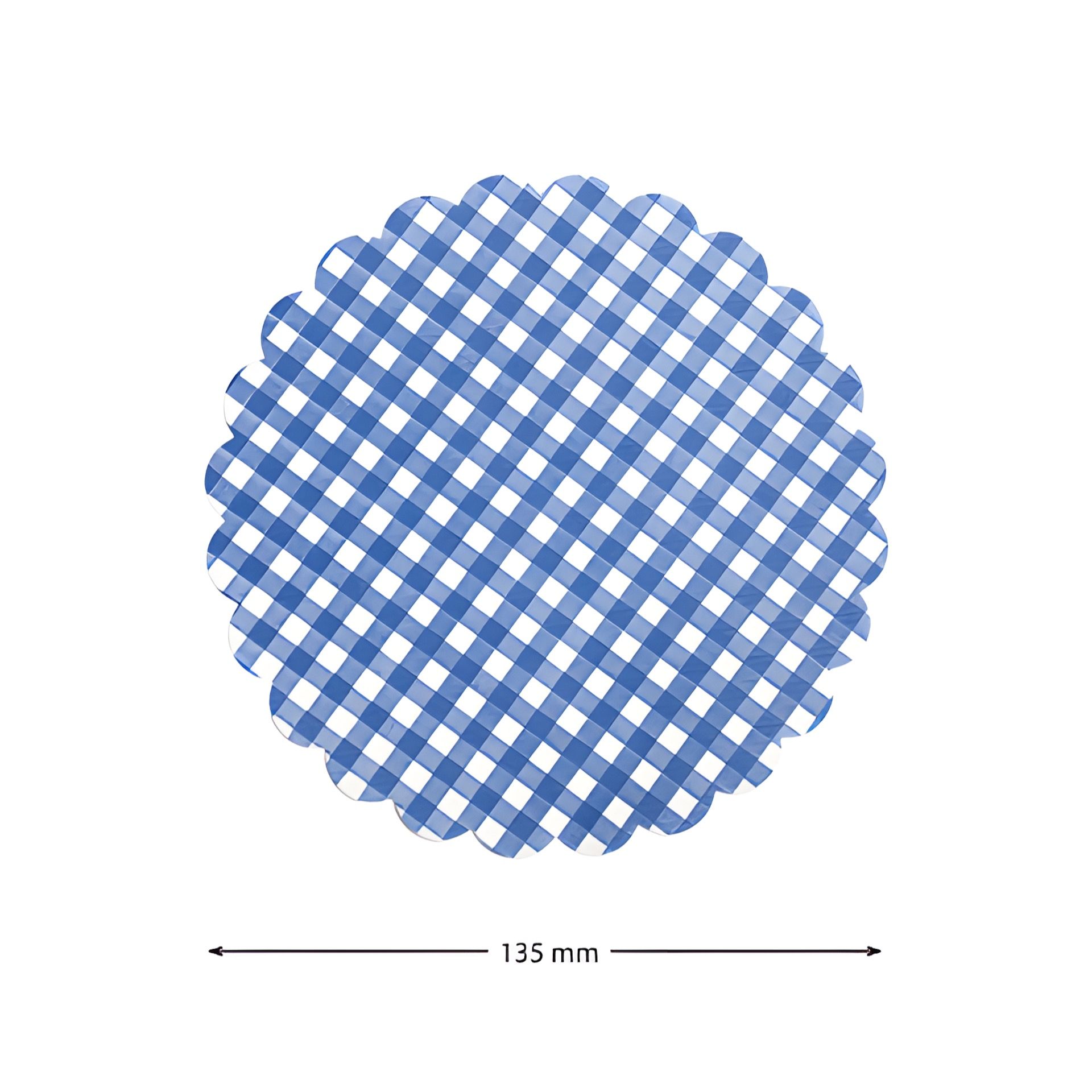 Vliesdeckchen Ø 135 mm blau kariert, 100 Stück
