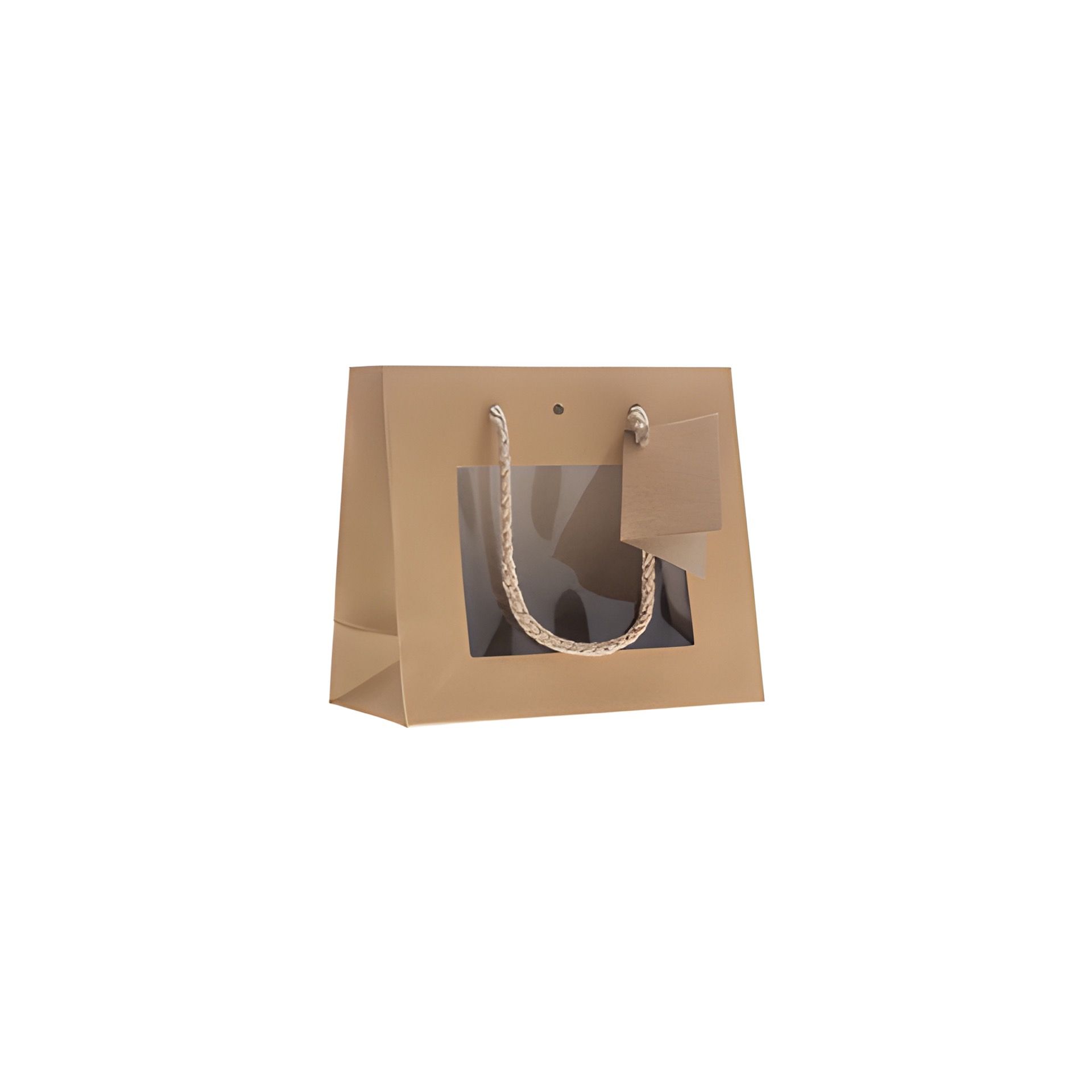 Geschenktüte mit Sichtfenster natron, mittel