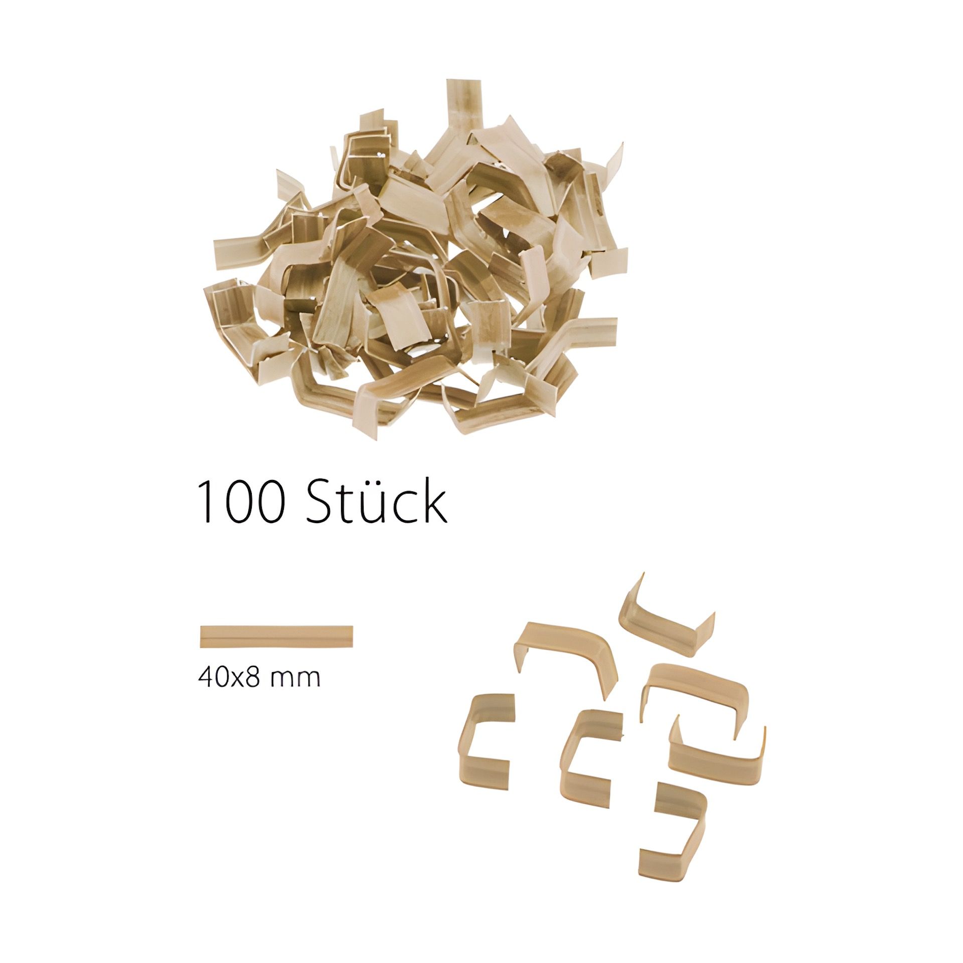 U-Clips 40 x 8 mm natron, 100 Stück
