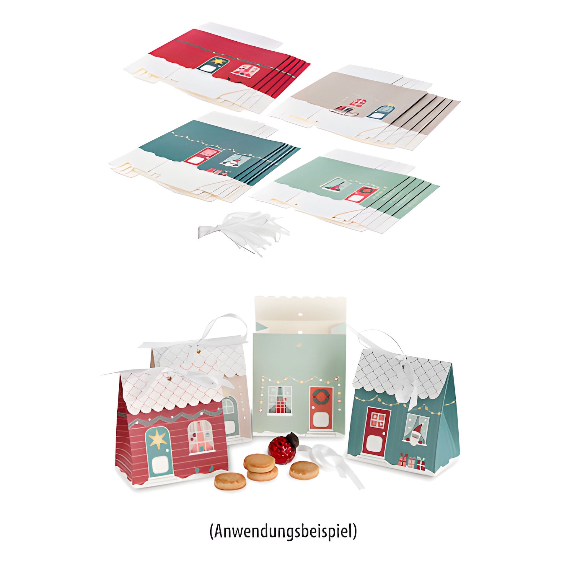 Adventskalender Bastelset 'Weihnachtshaus', 48-teilig