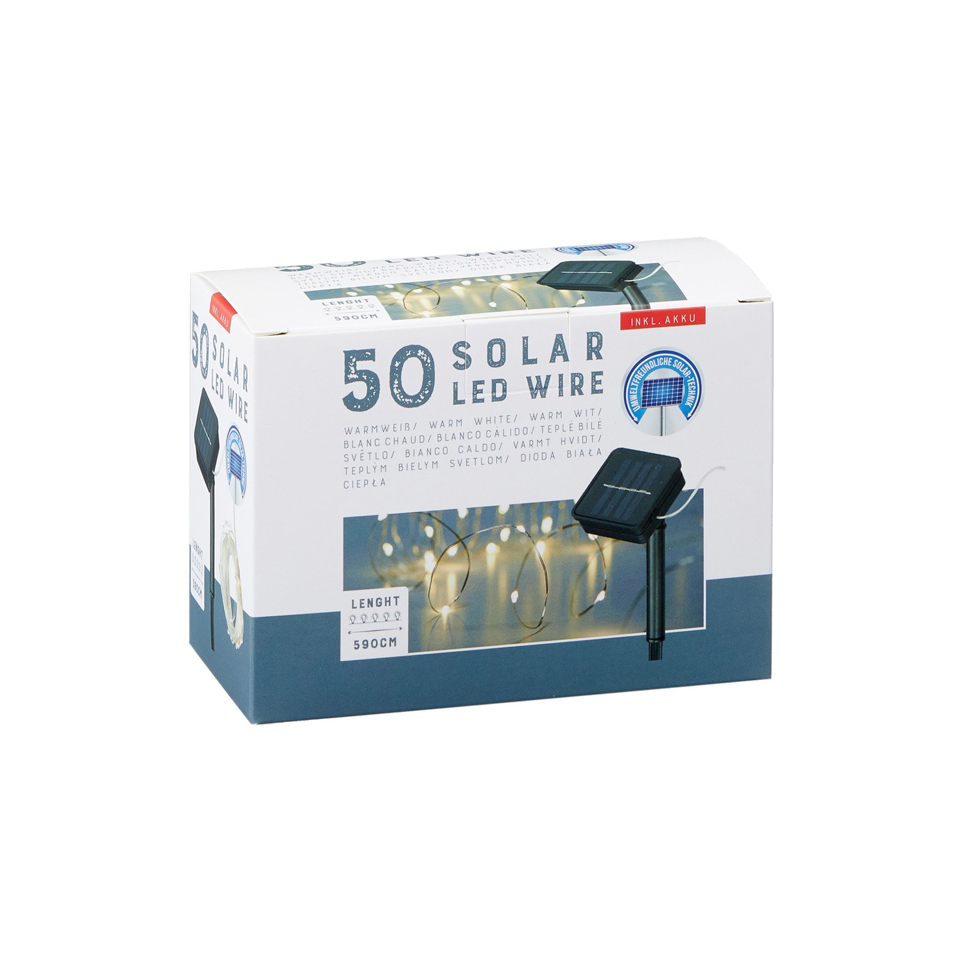 Lichterkette SOLAR mit 50 LEDs warmweiß