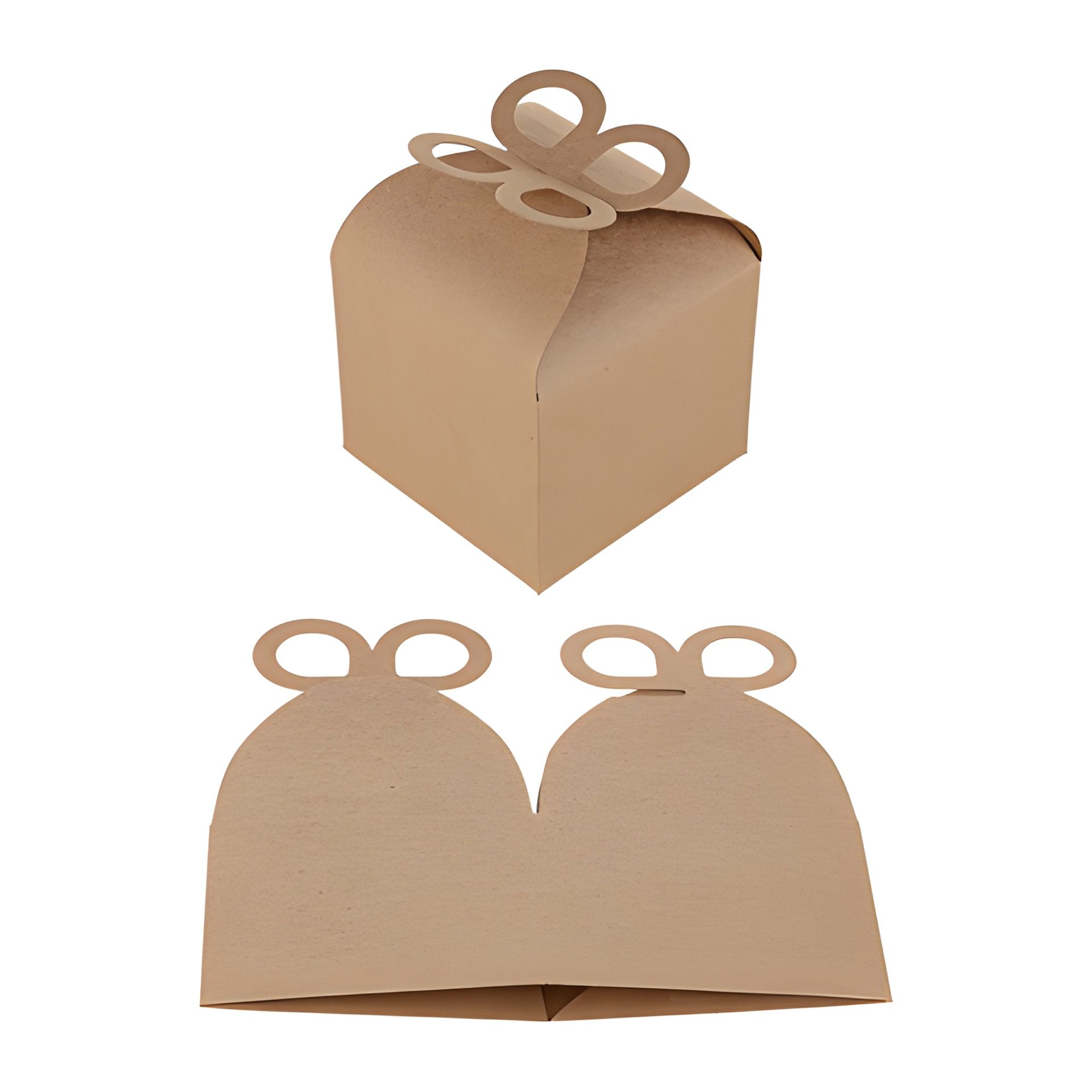 Geschenkbox 9,5 x 9,5 x 8 cm natur, 2 Stück