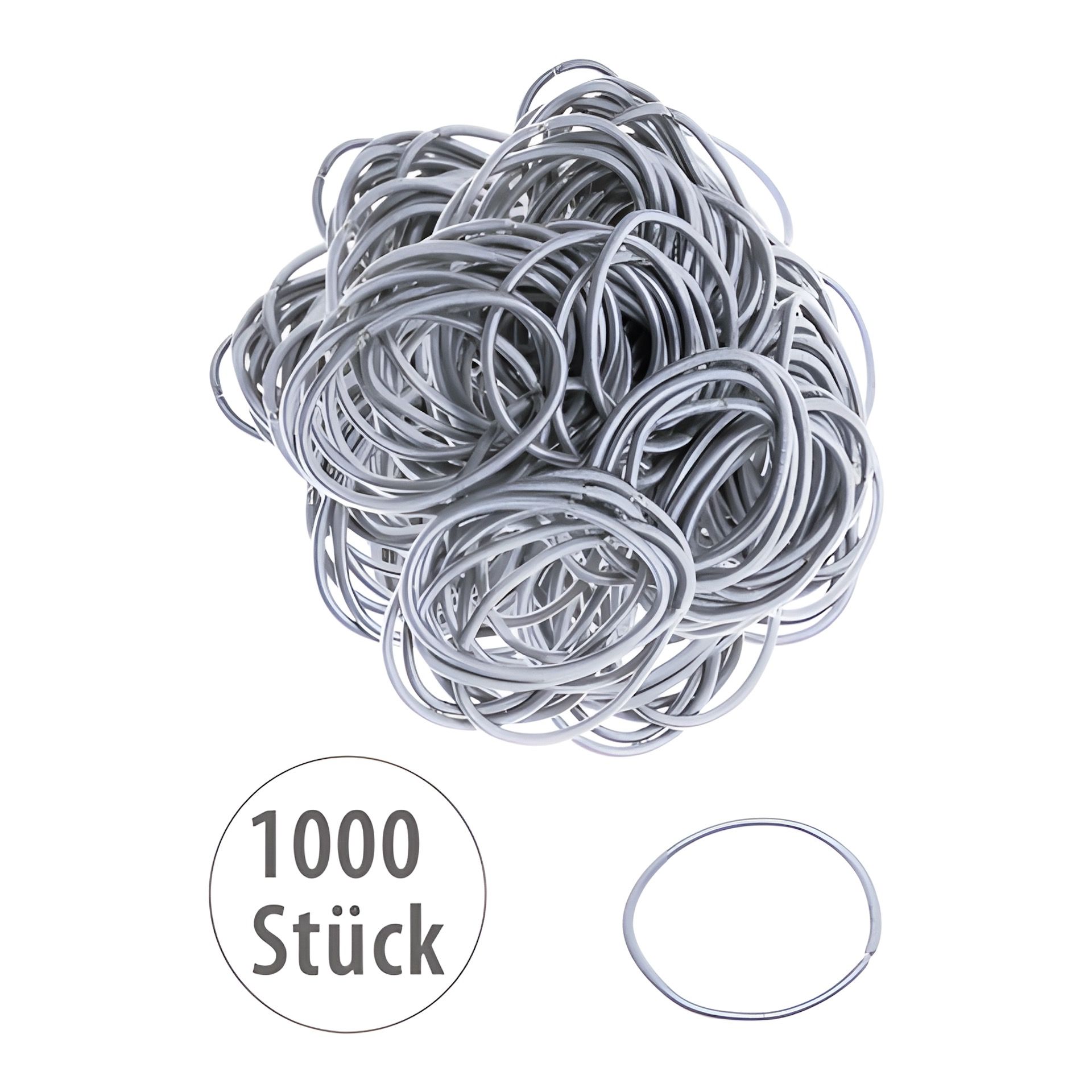 Elastische Schlaufen 40 mm, silber, 1000 Stück