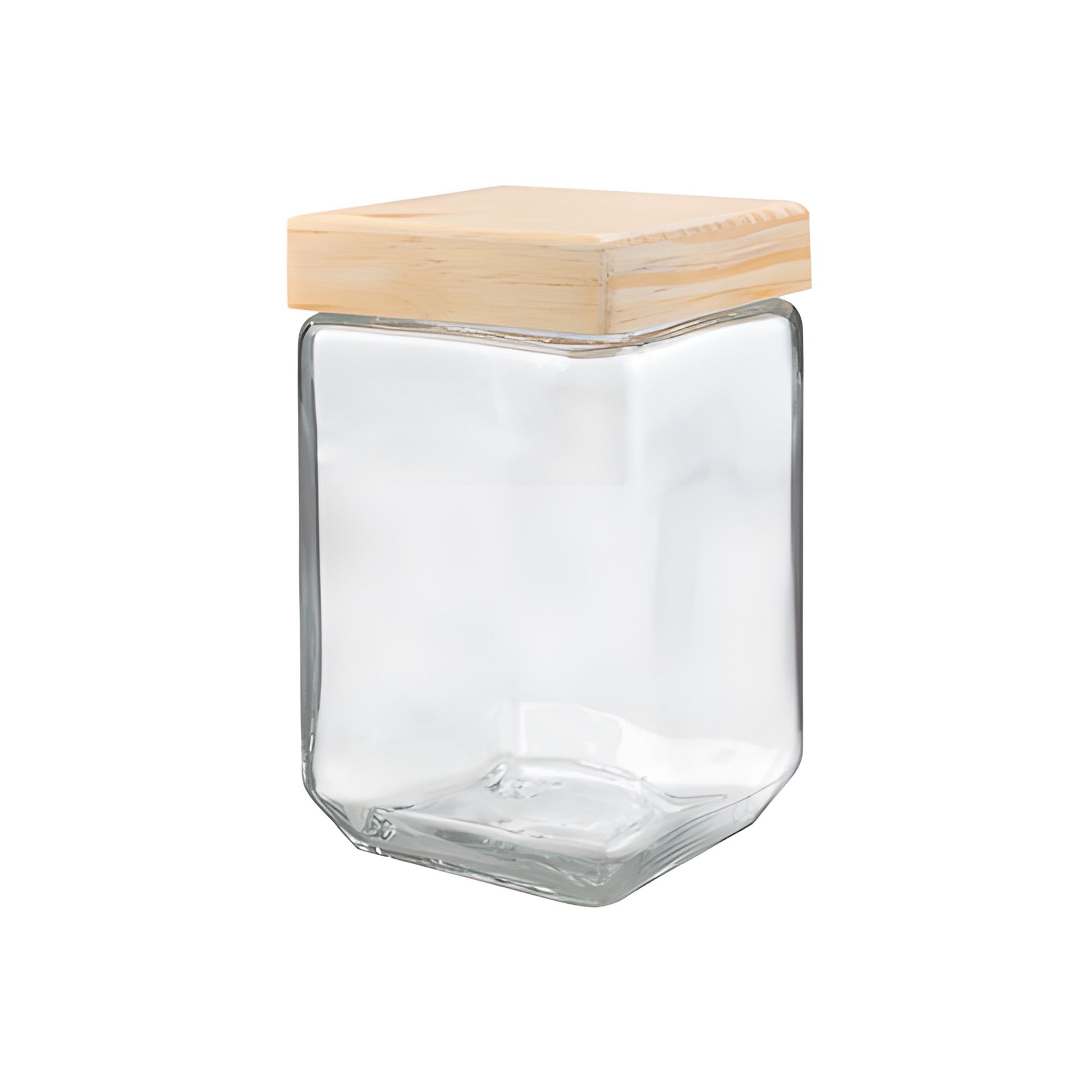 Vorratsglas 1700 ml eckig mit Holzdeckel