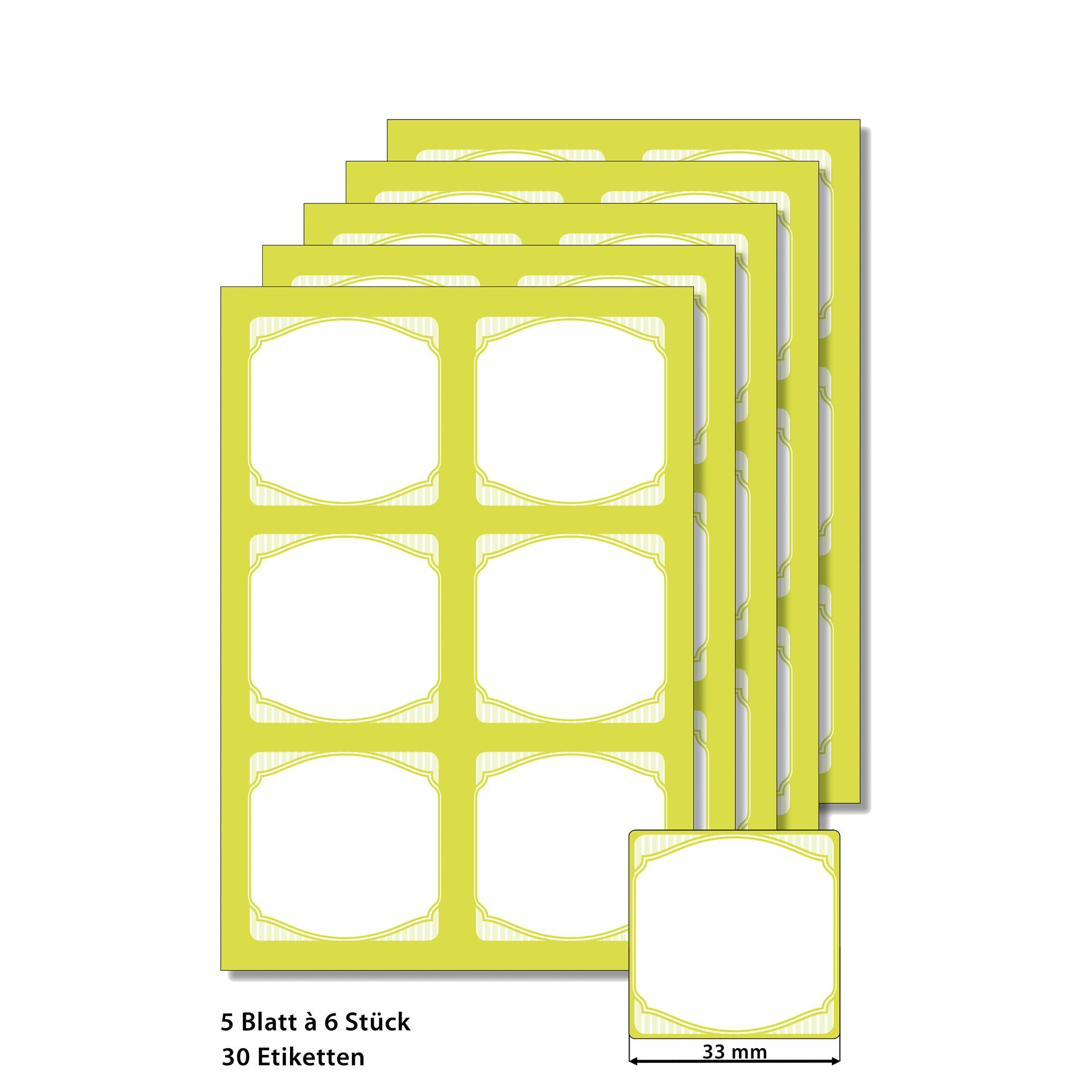 Cubi Etikettenbogen lime, 5 Blatt