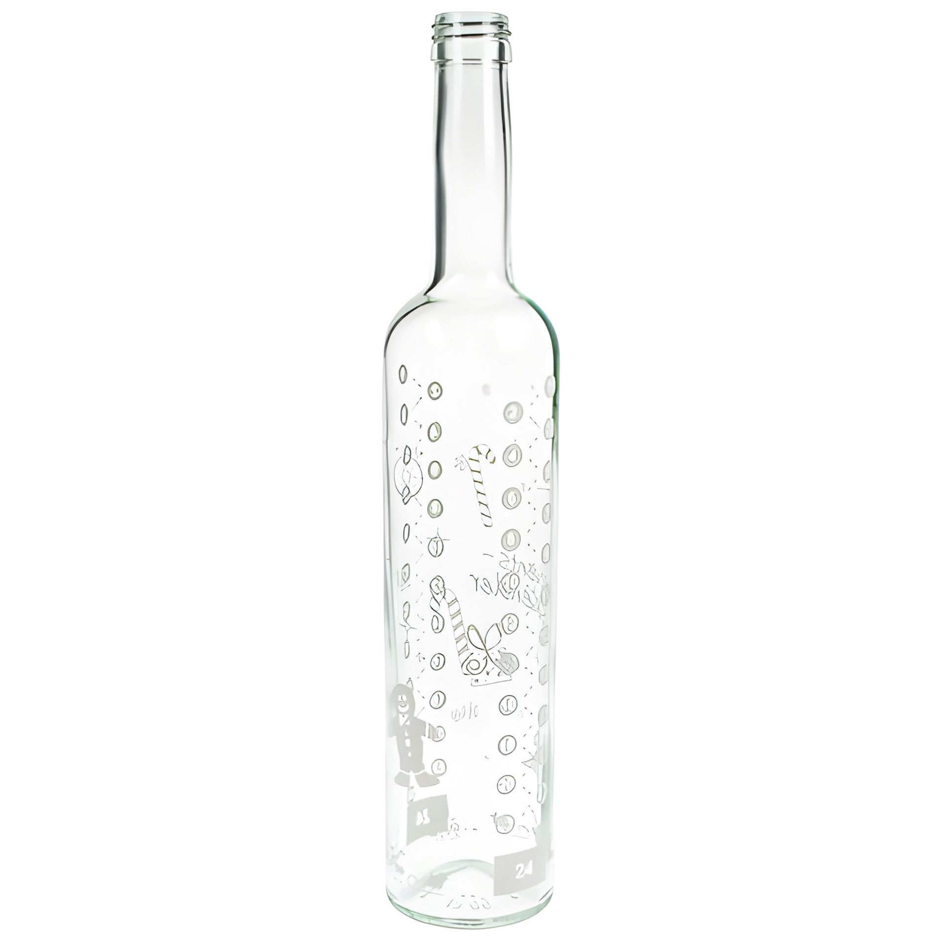 Adventskalender-Flasche 500 ml weiß
