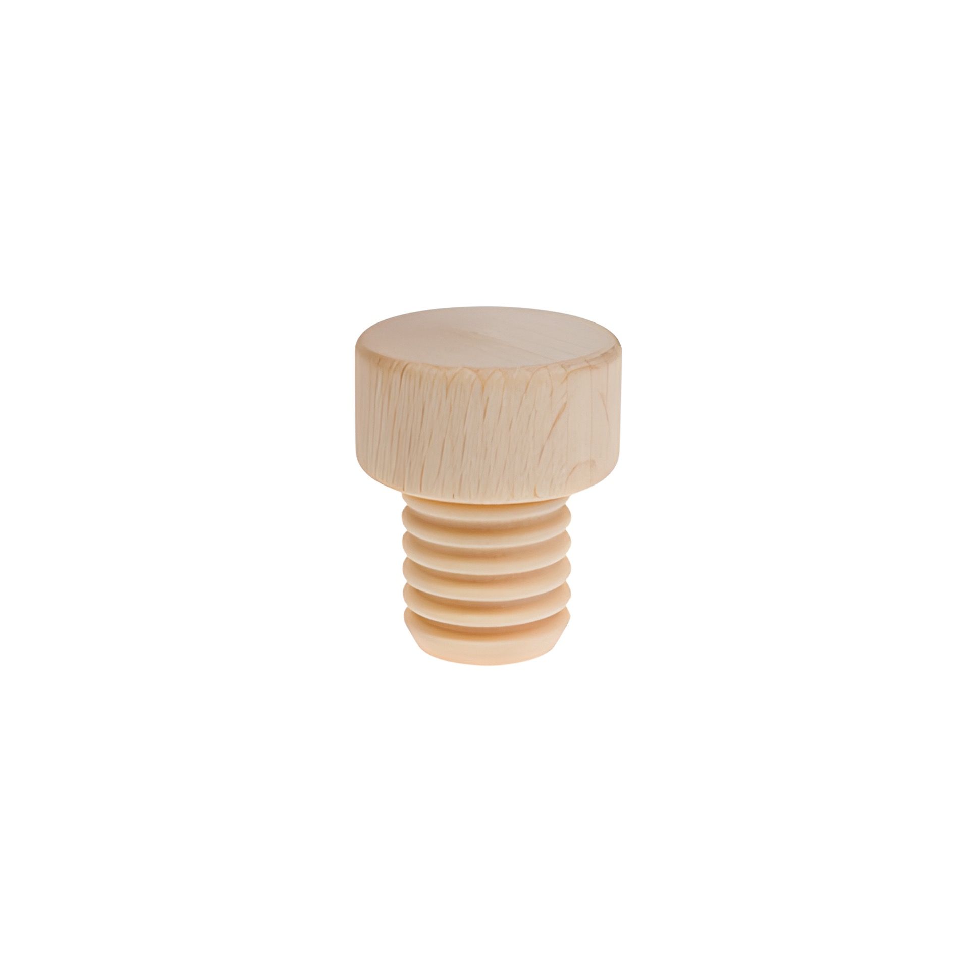 PE-Stopfen 18 mm gerillt mit Holzscheibe Ø 29 mm