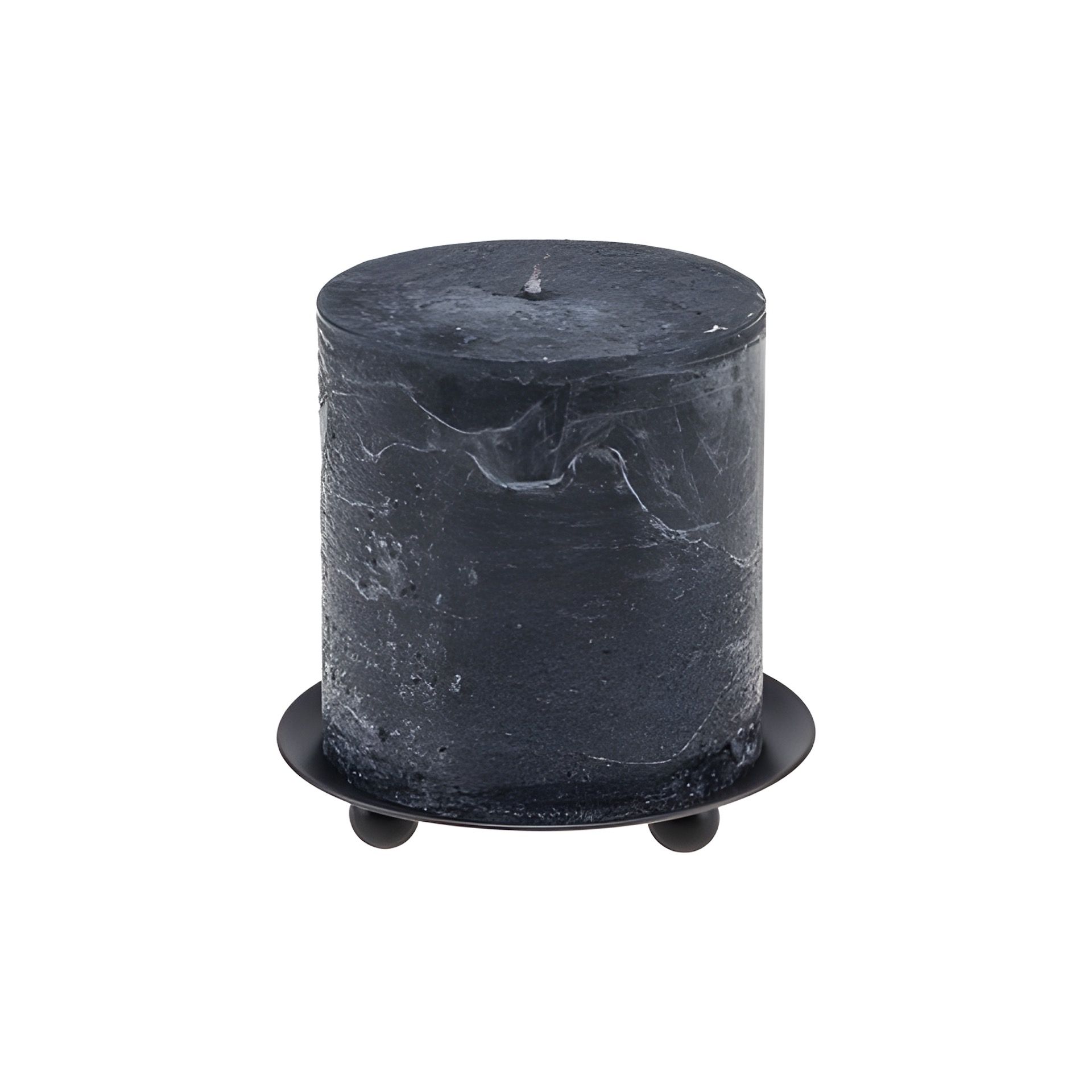 Stumpenkerze 'Rustik' Ø 6,8 cm, schwarz