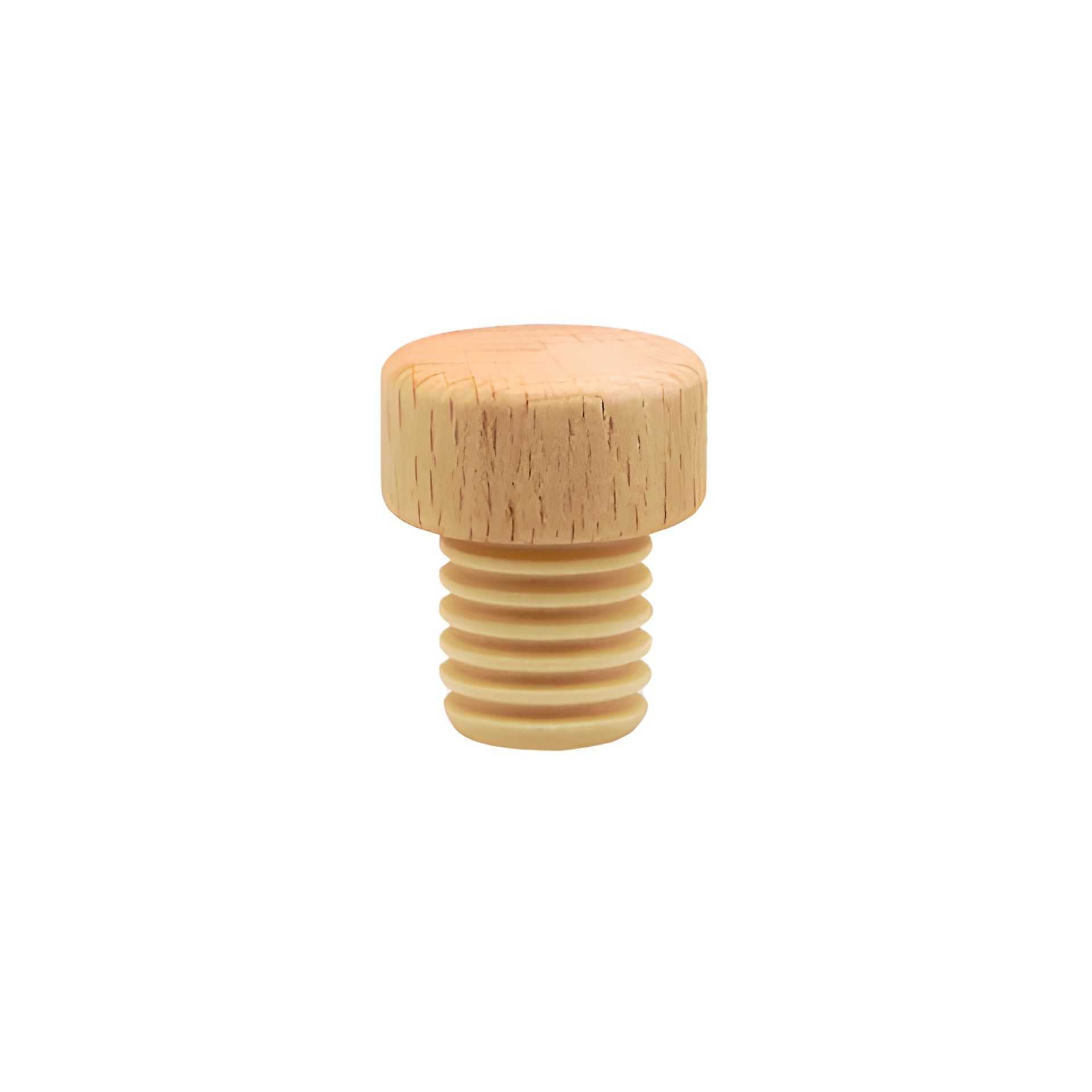 PE-Stopfen 20 mm gerillt mit Holzscheibe Ø 29 mm