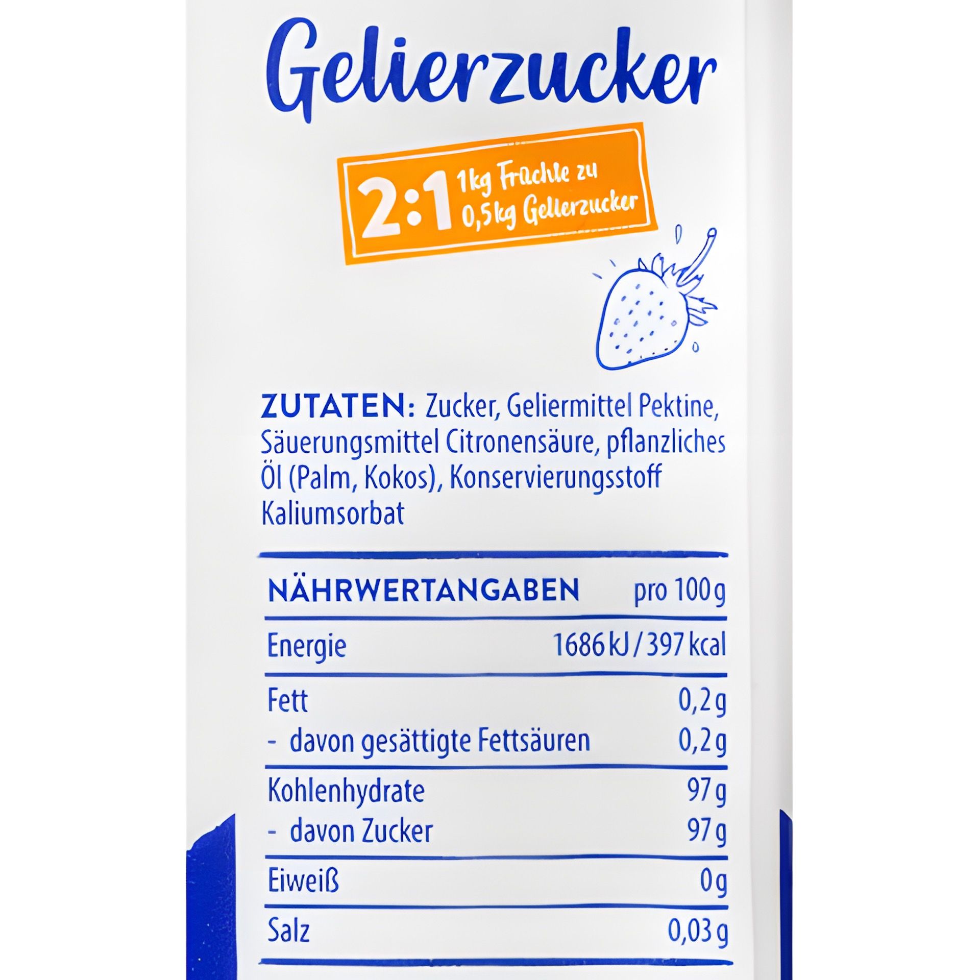 Gelierzucker 2:1 für Küchenmaschinen, 500 g