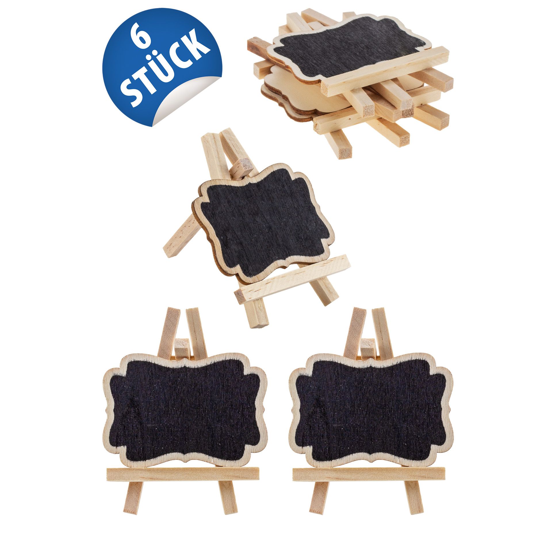 Tafel Staffelei, 7 x 9 cm, 6 Stück