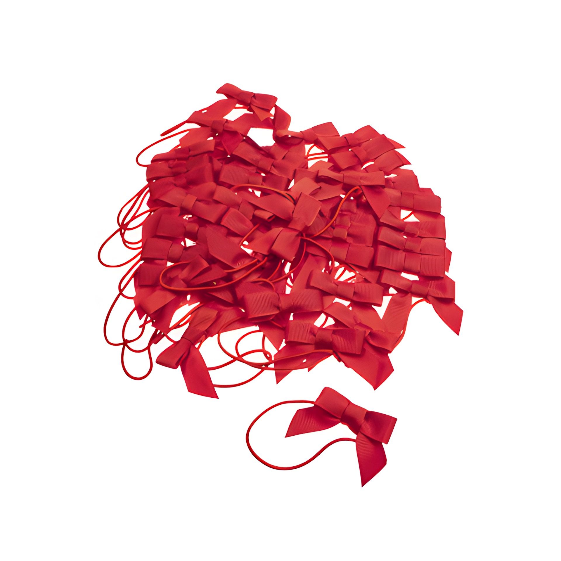 Elastische Schlaufen mit Schleife, rot, 50 Stück