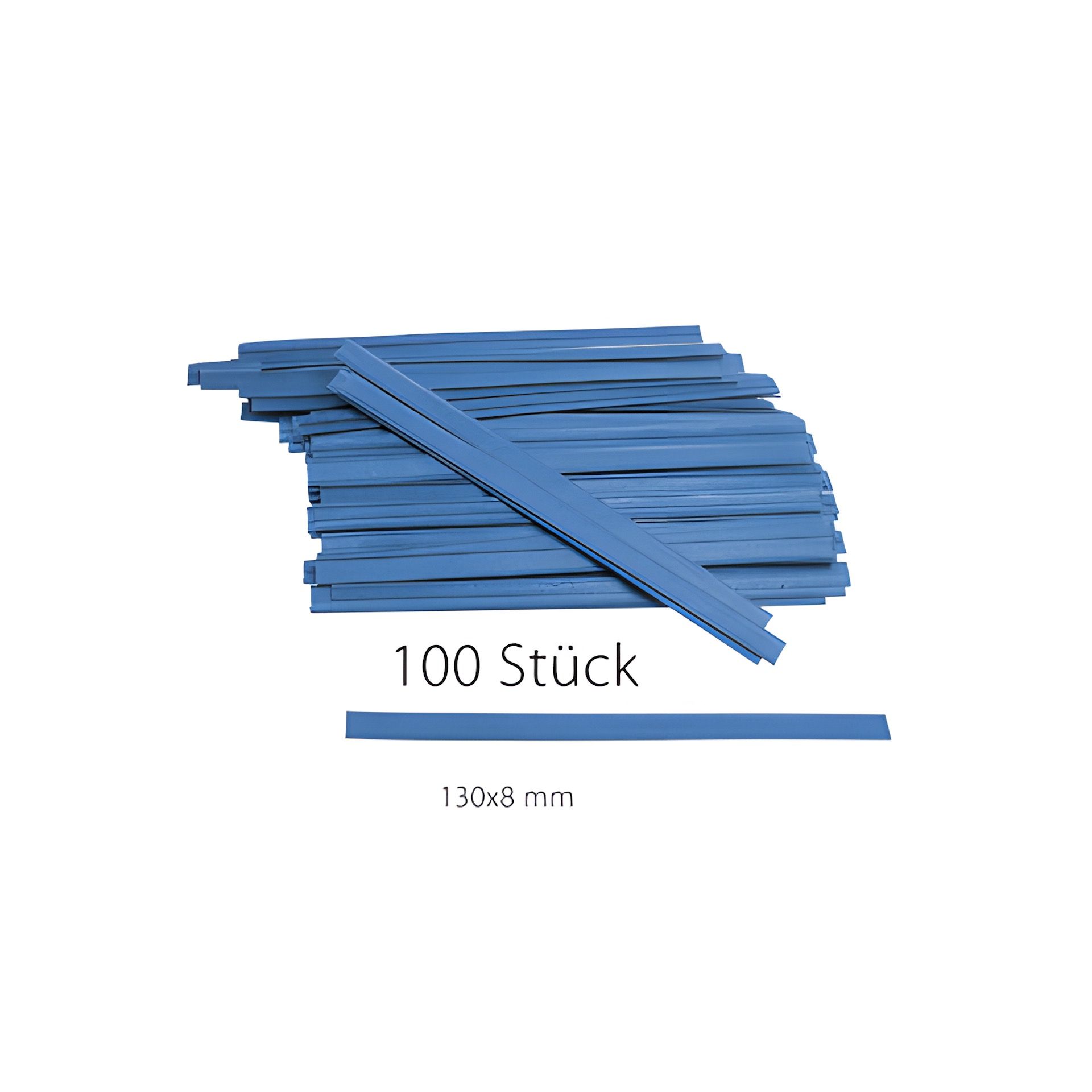 Clipbandverschlüsse 130 x 8 mm blau, 100 Stück