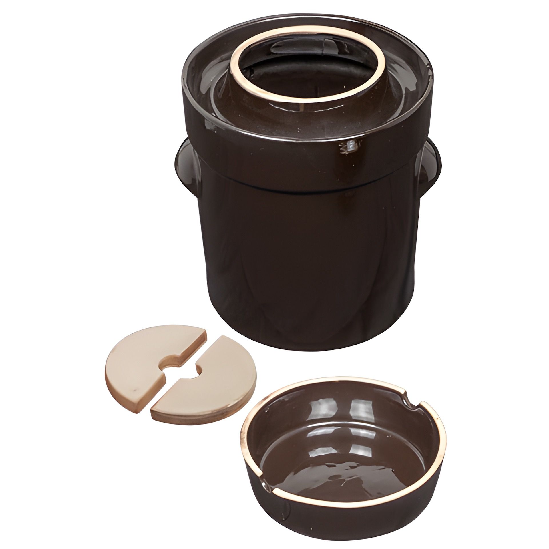 Gärtopf 10 Liter braun mit Beschwerungssteinen