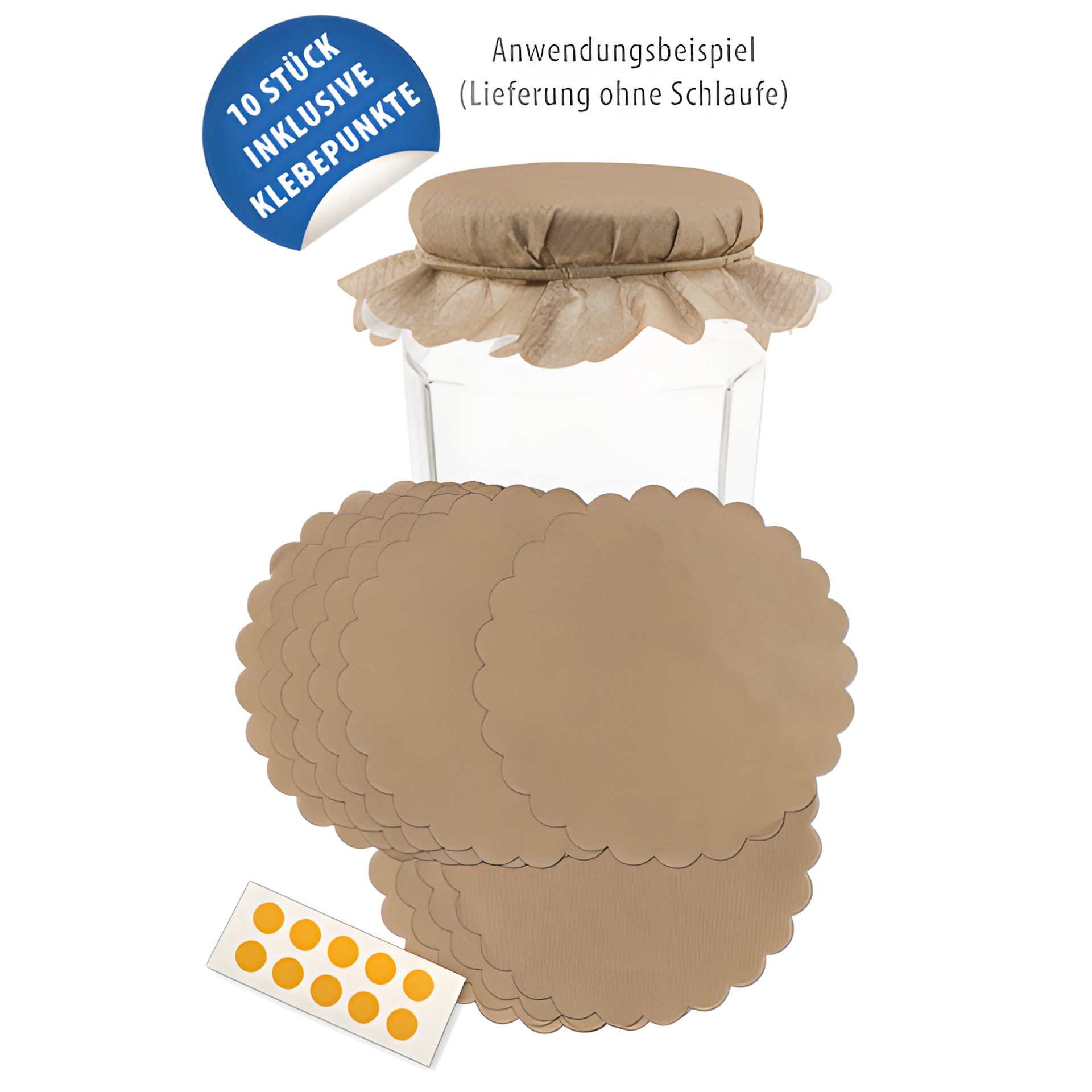 Vliesdeckchen Ø 135 mm natur, 10 Stück