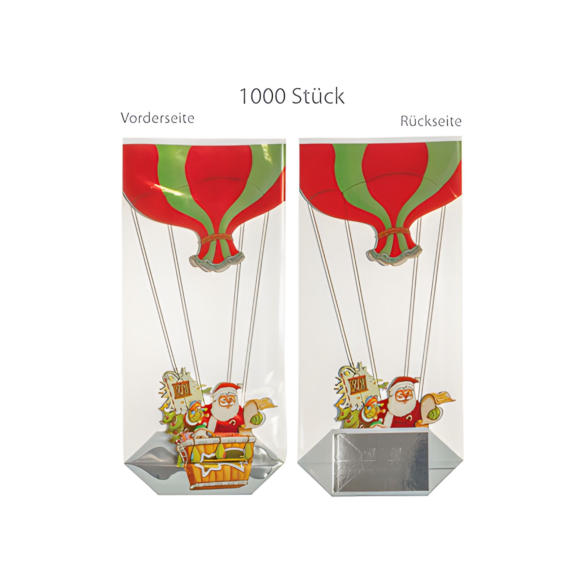Kreuzbodenbeutel 'Ballon' 100 x 220 mm, 1000 Stück