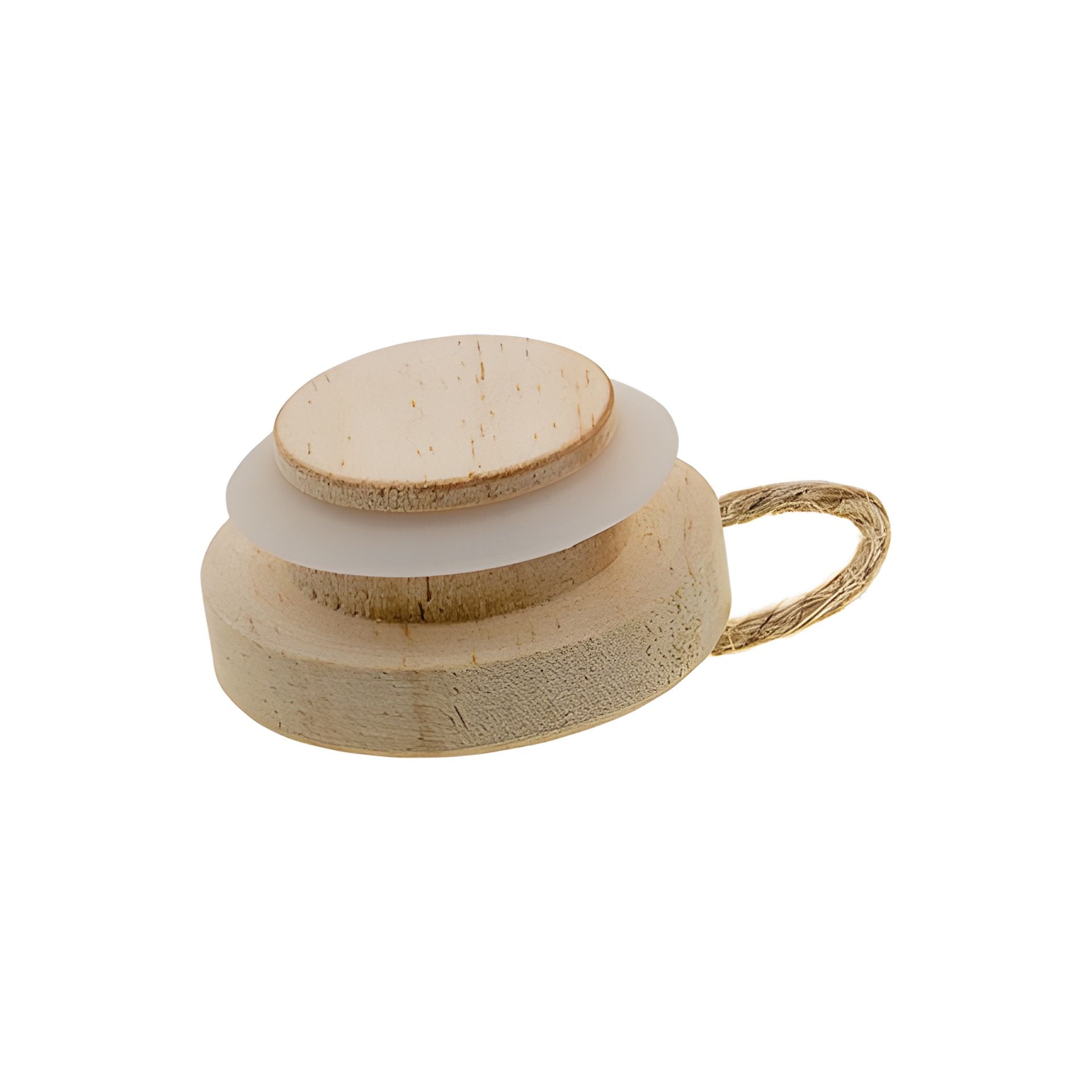 Holzdeckel Ø 45 mm mit Schlaufe