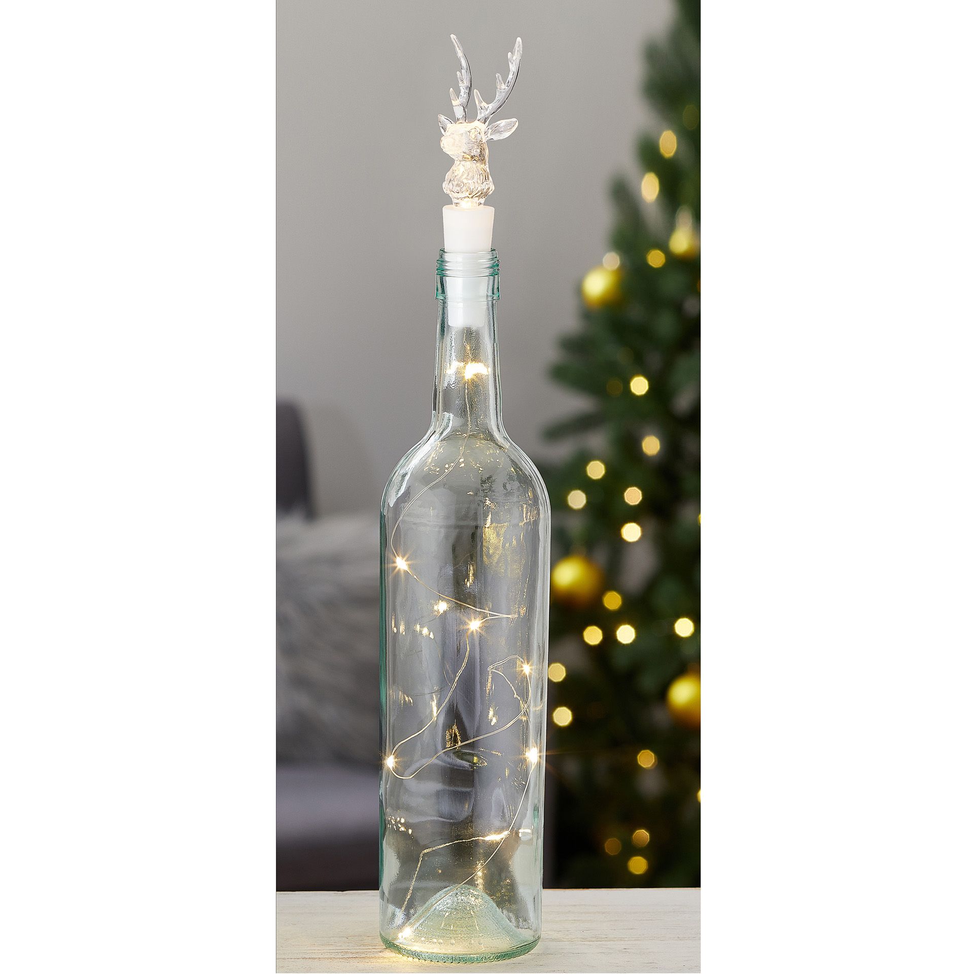Flaschenlicht 'Hirsch', 8 LEDs