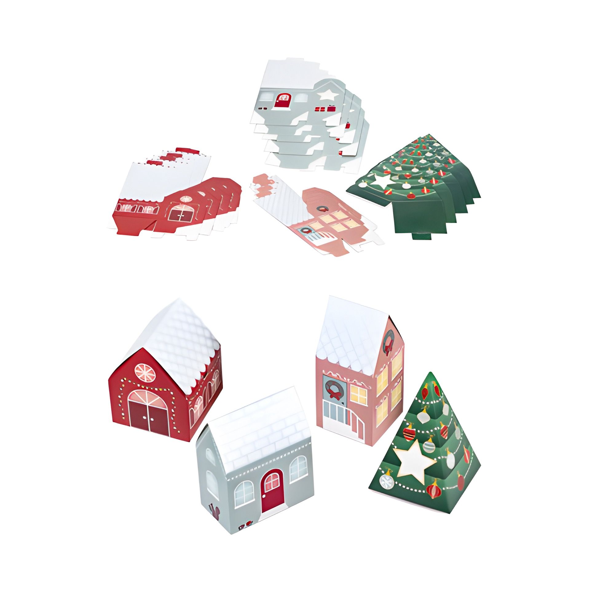 Adventskalender Bastelset 'Weihnachtshaus', 24-teilig