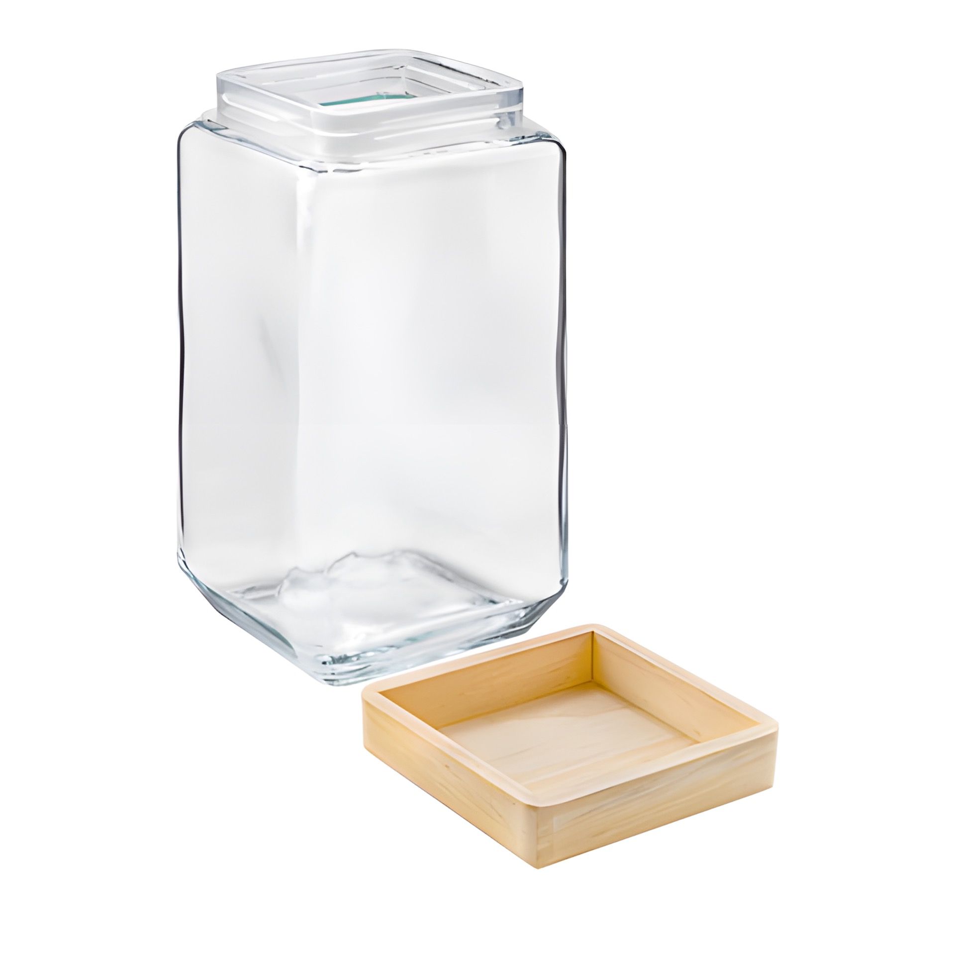 Vorratsglas 2300 ml eckig mit Holzdeckel
