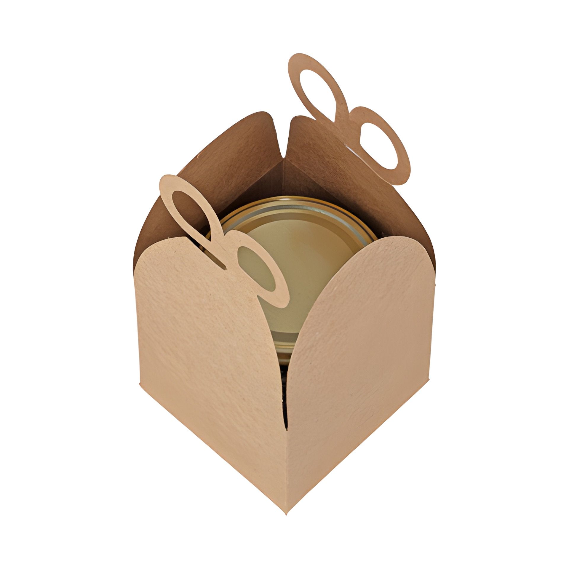 Geschenkbox 9,5 x 9,5 x 8 cm natur, 2 Stück