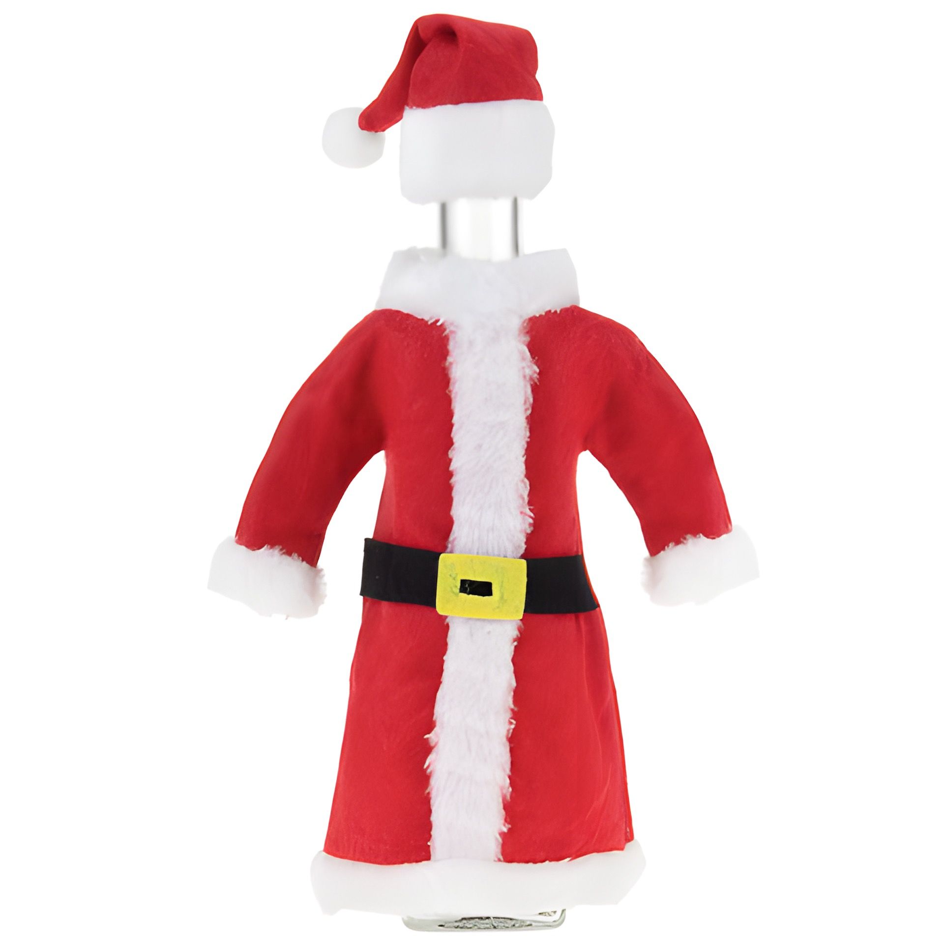Flaschenverkleidung 'Nikolausmantel mit Mütze'