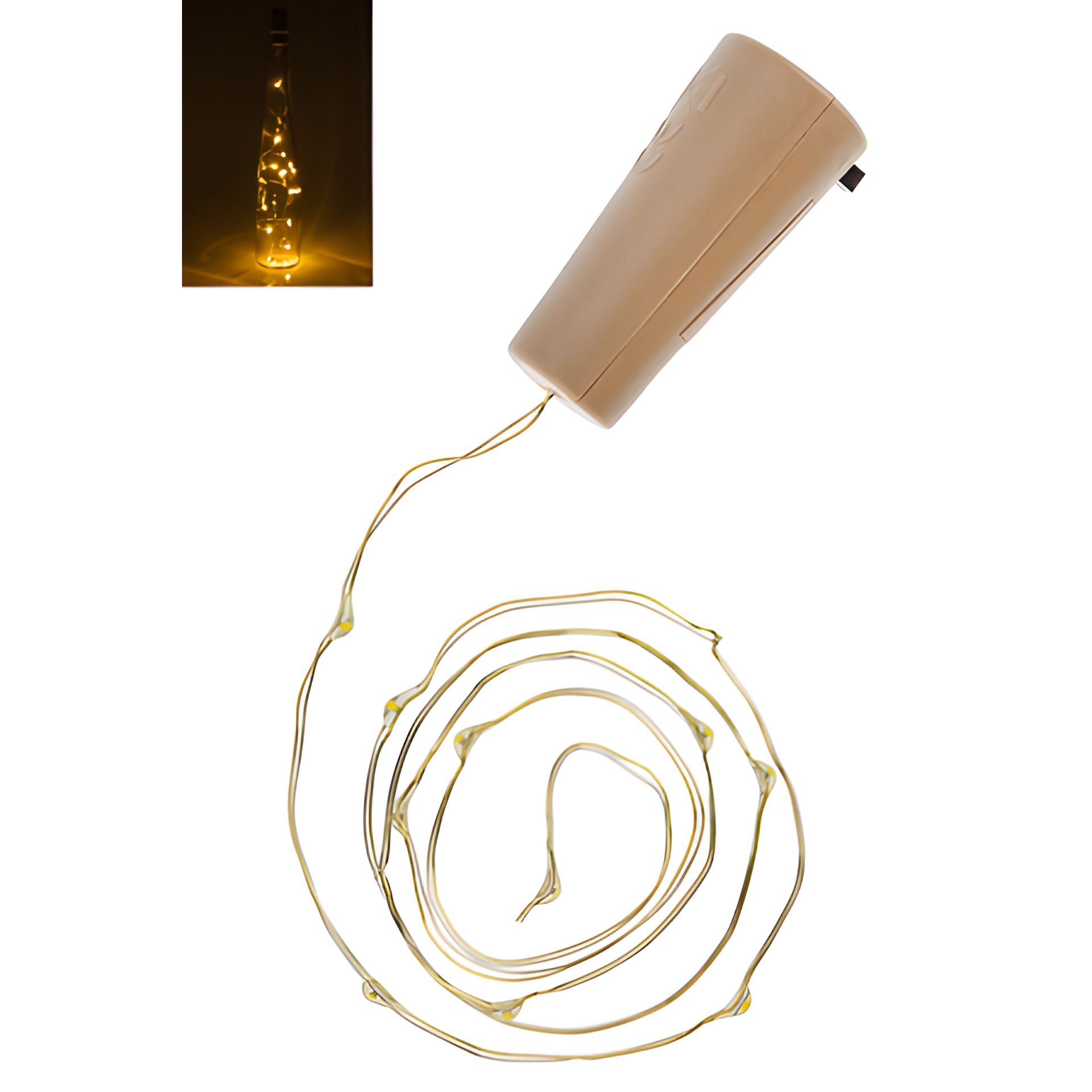 Flaschenlicht, 10 LEDs, warmweiß