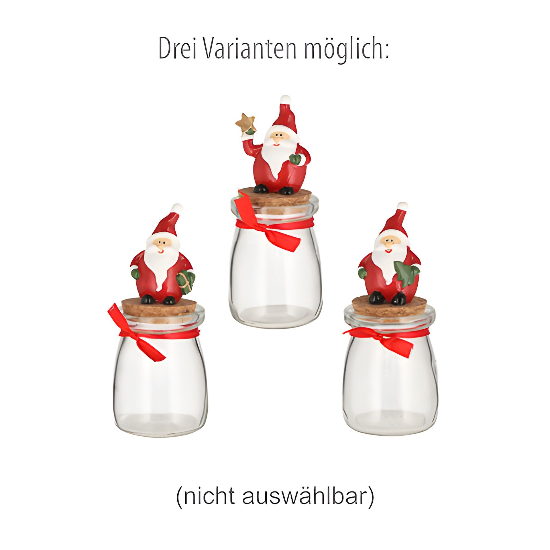 Deko-Korkenglas mit Weihnachtsmann 90 ml