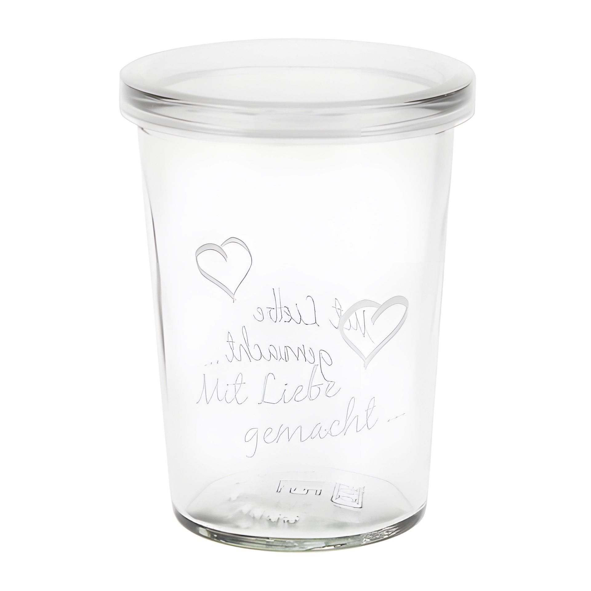 Becherglas 150 ml 'Mit Liebe gemacht'