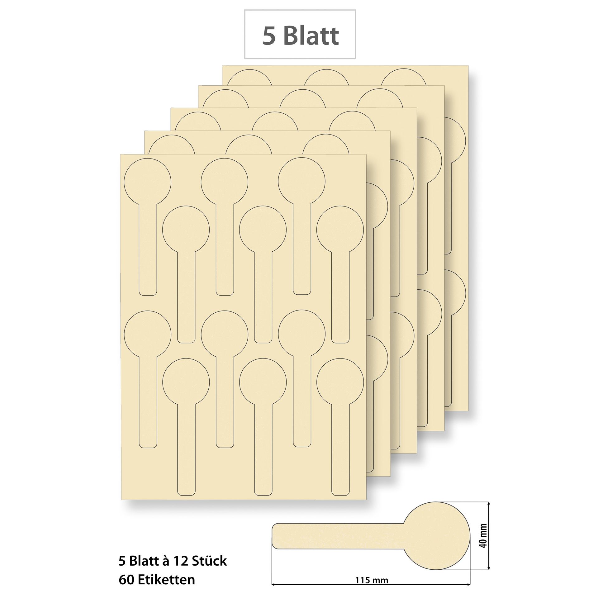 Steffis Siegeletiketten creme - 5 Blatt A4