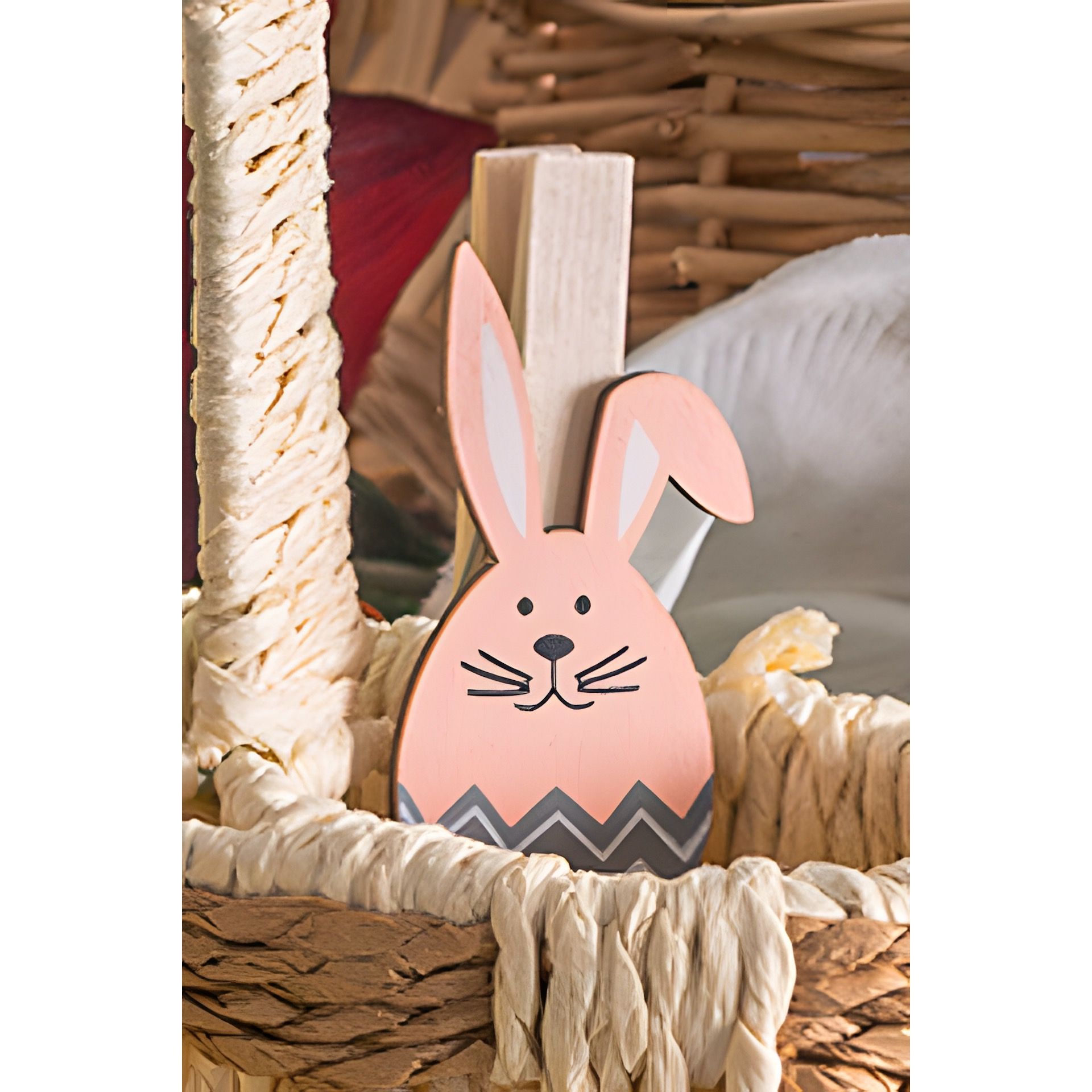 Deko-Holzklammer 'Ostereier-Hasen', 7 cm, 8 Stück