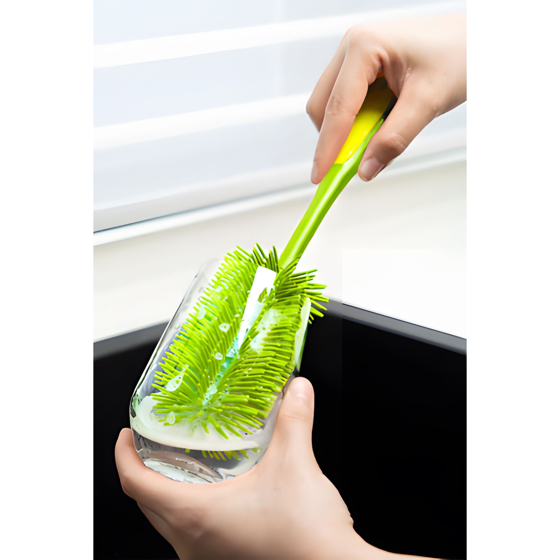Kochblume Silikon Spülbürste limette