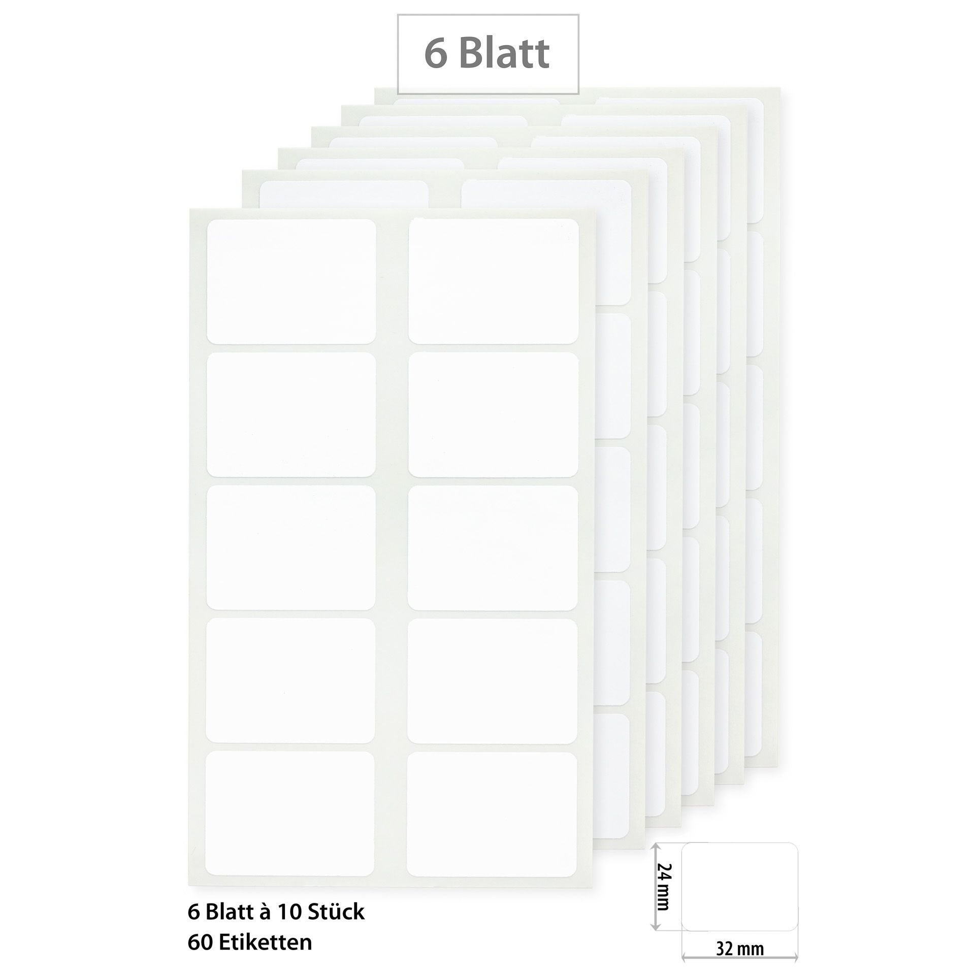 Etiketten 32 x 24 mm, weiß, 60 Stück