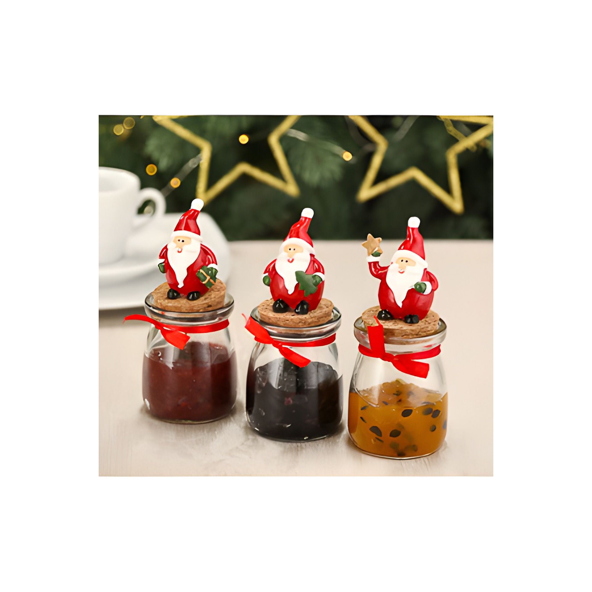 Deko-Korkenglas mit Weihnachtsmann 90 ml