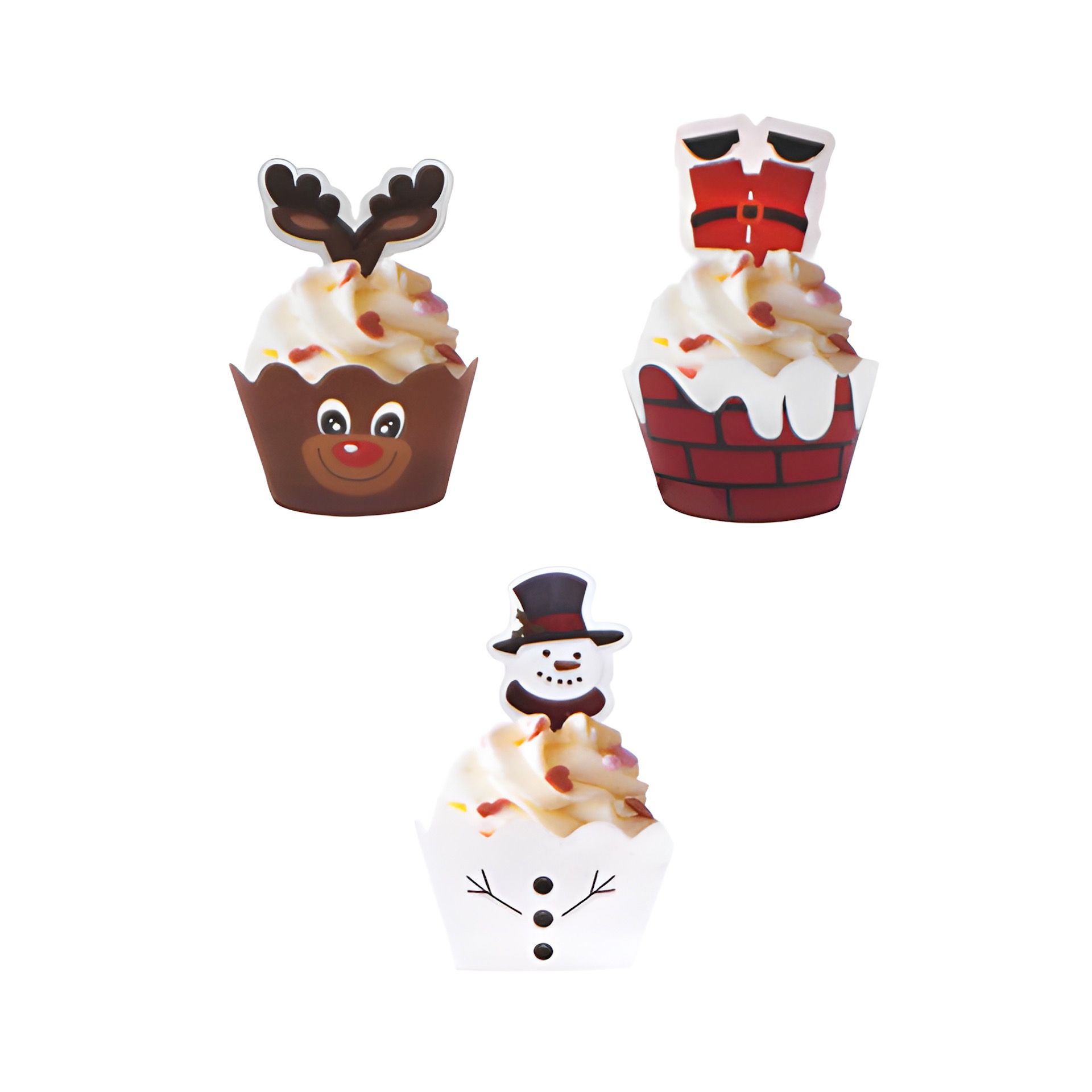 Cupcake-Manschetten 'Weihnachten', 12 Stück