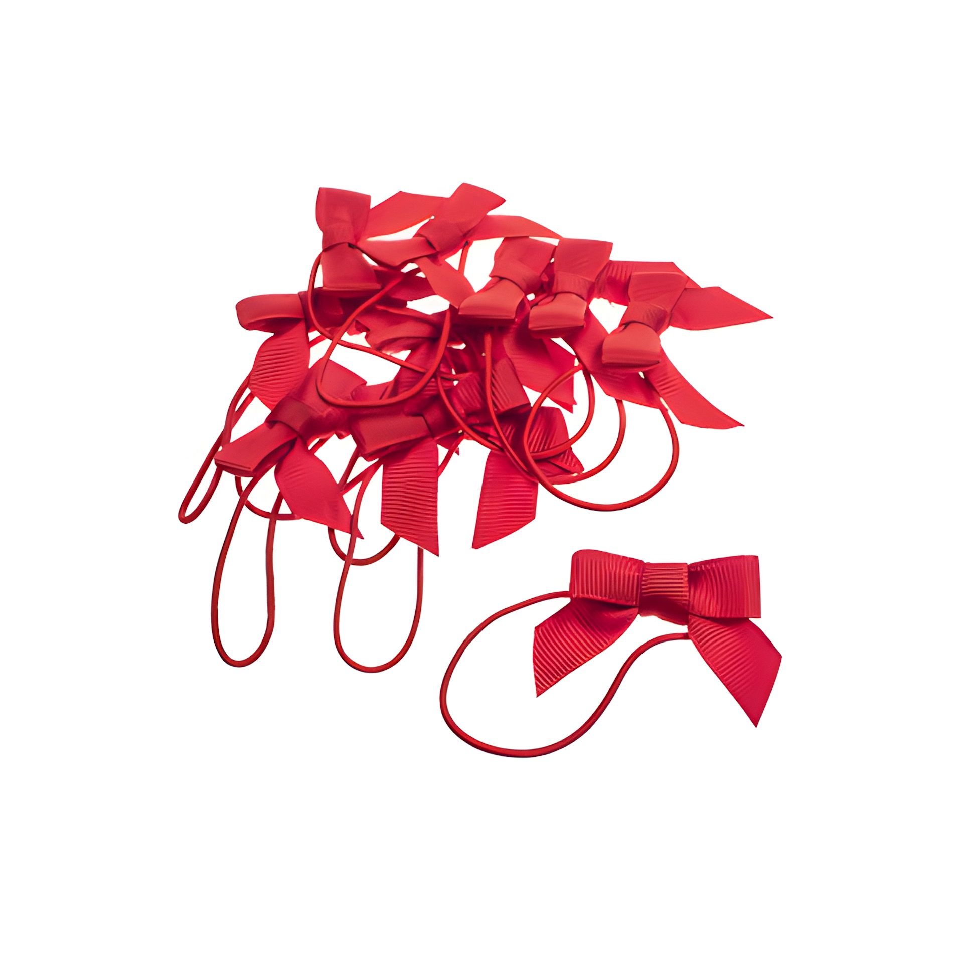 Elastische Schlaufen mit Schleife, rot, 10 Stück