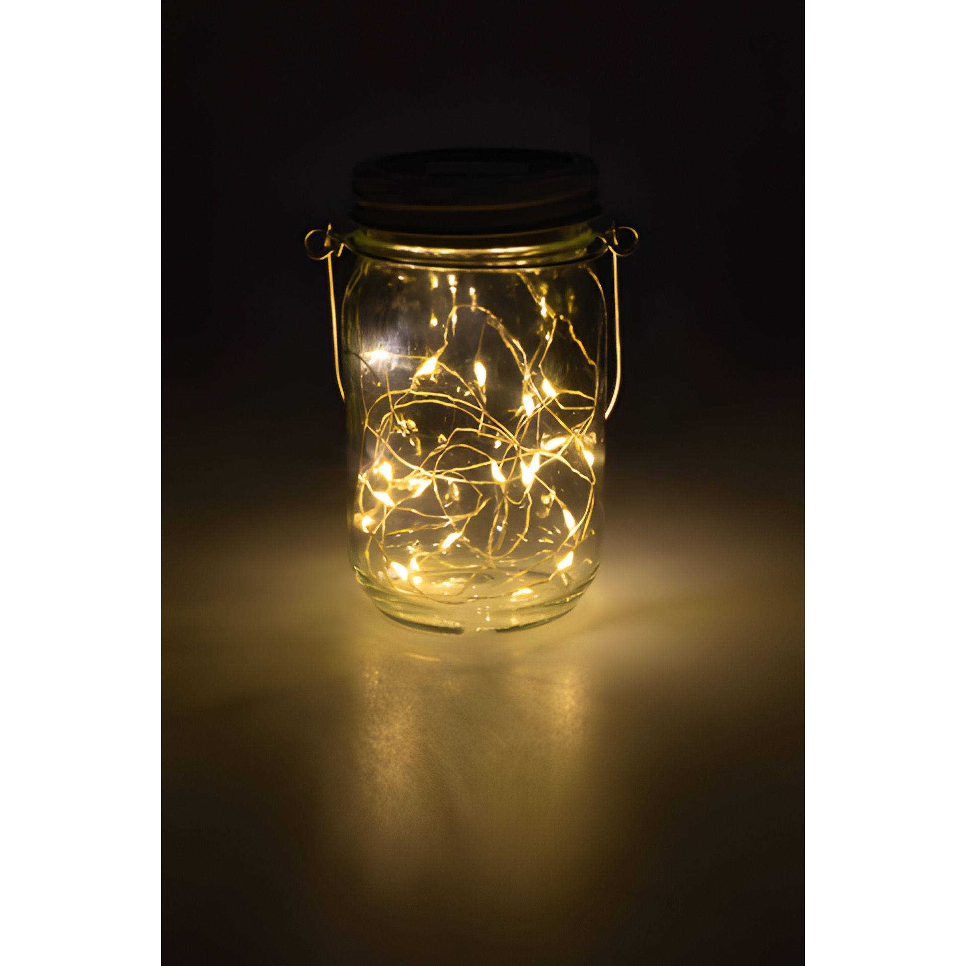 Solarglas 'Mason' 8 x 13 cm, 20 LEDs