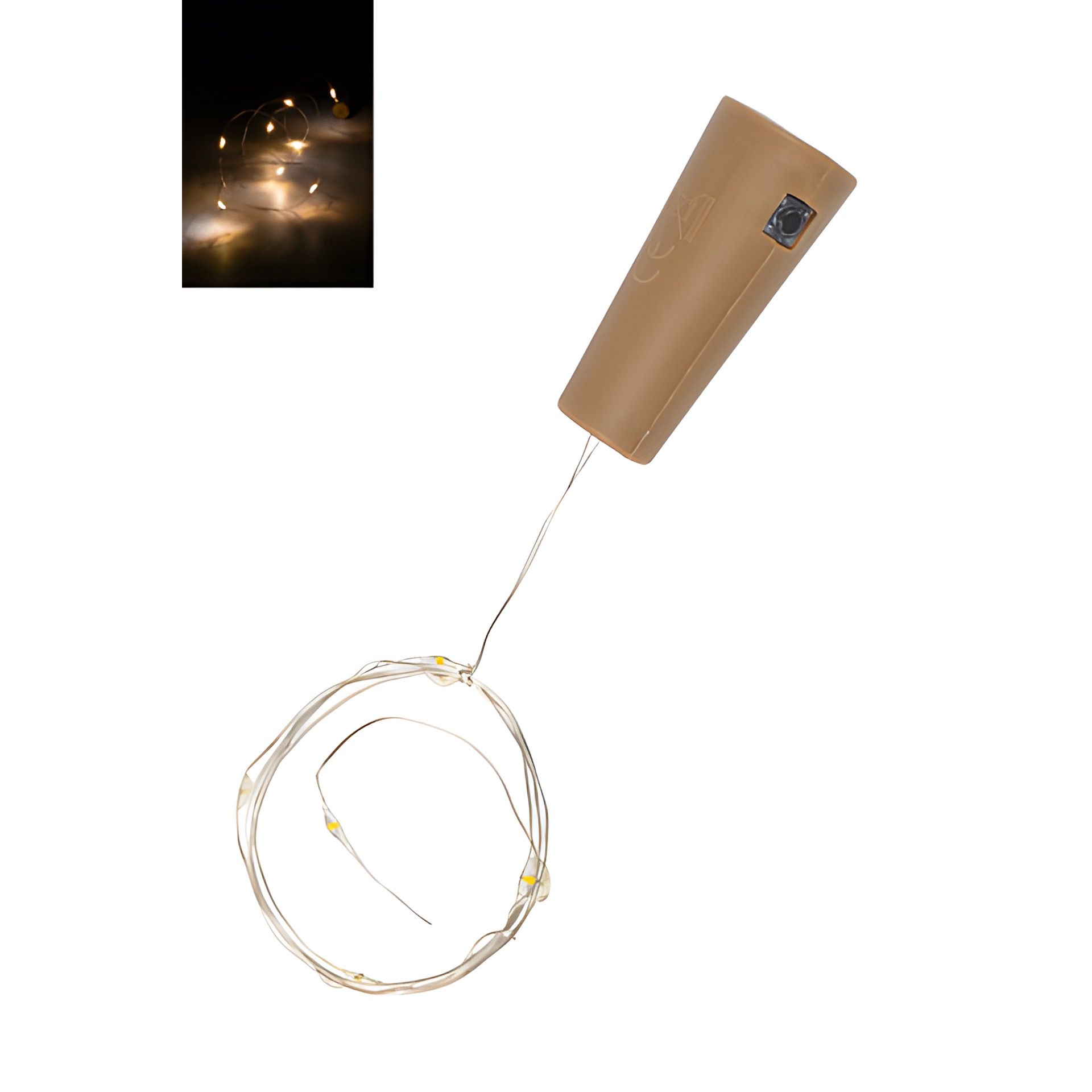 Flaschenlicht mit Abschaltautomatik, 8 LEDs, warmweiß