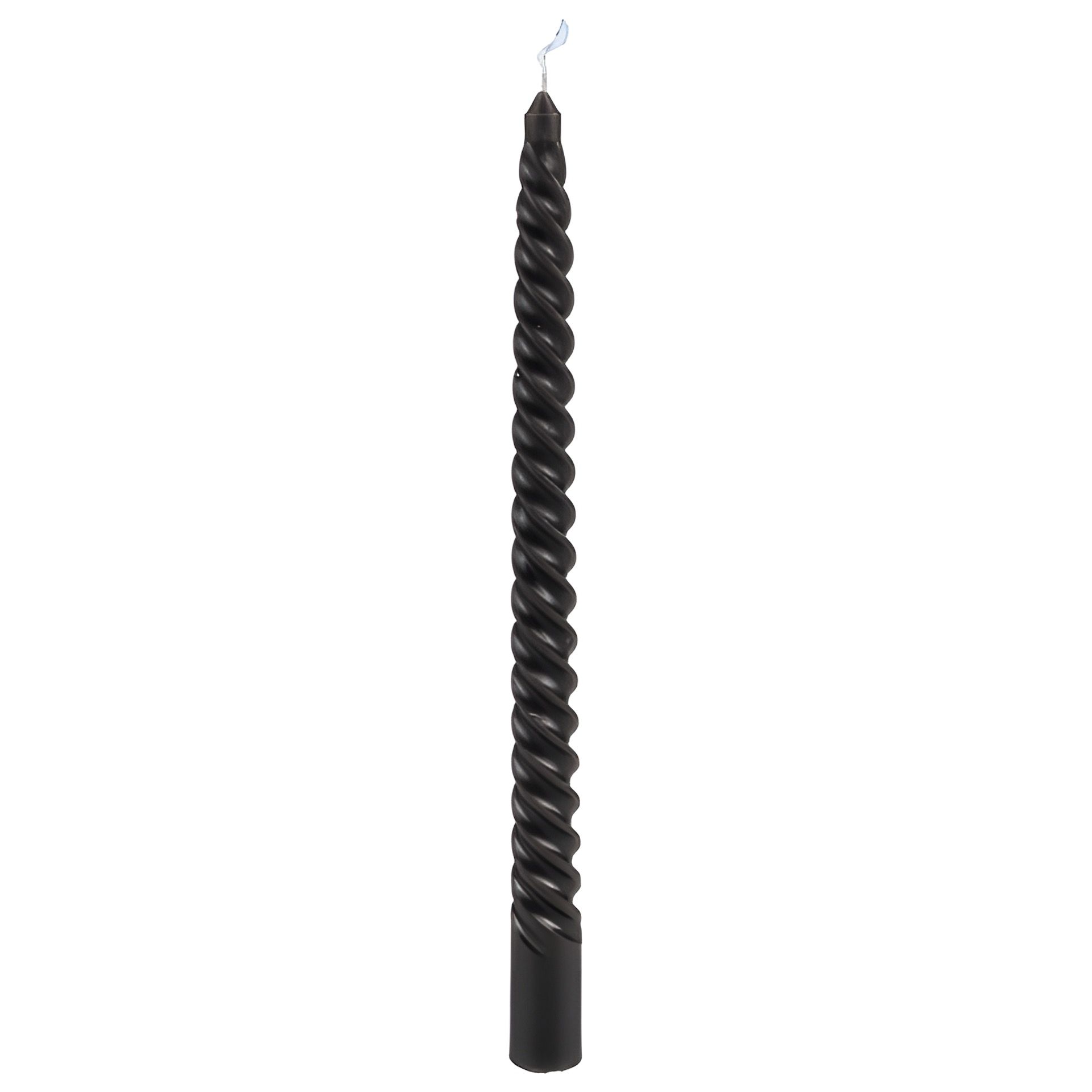 Stabkerze 'Twisted' schwarz, 25 cm