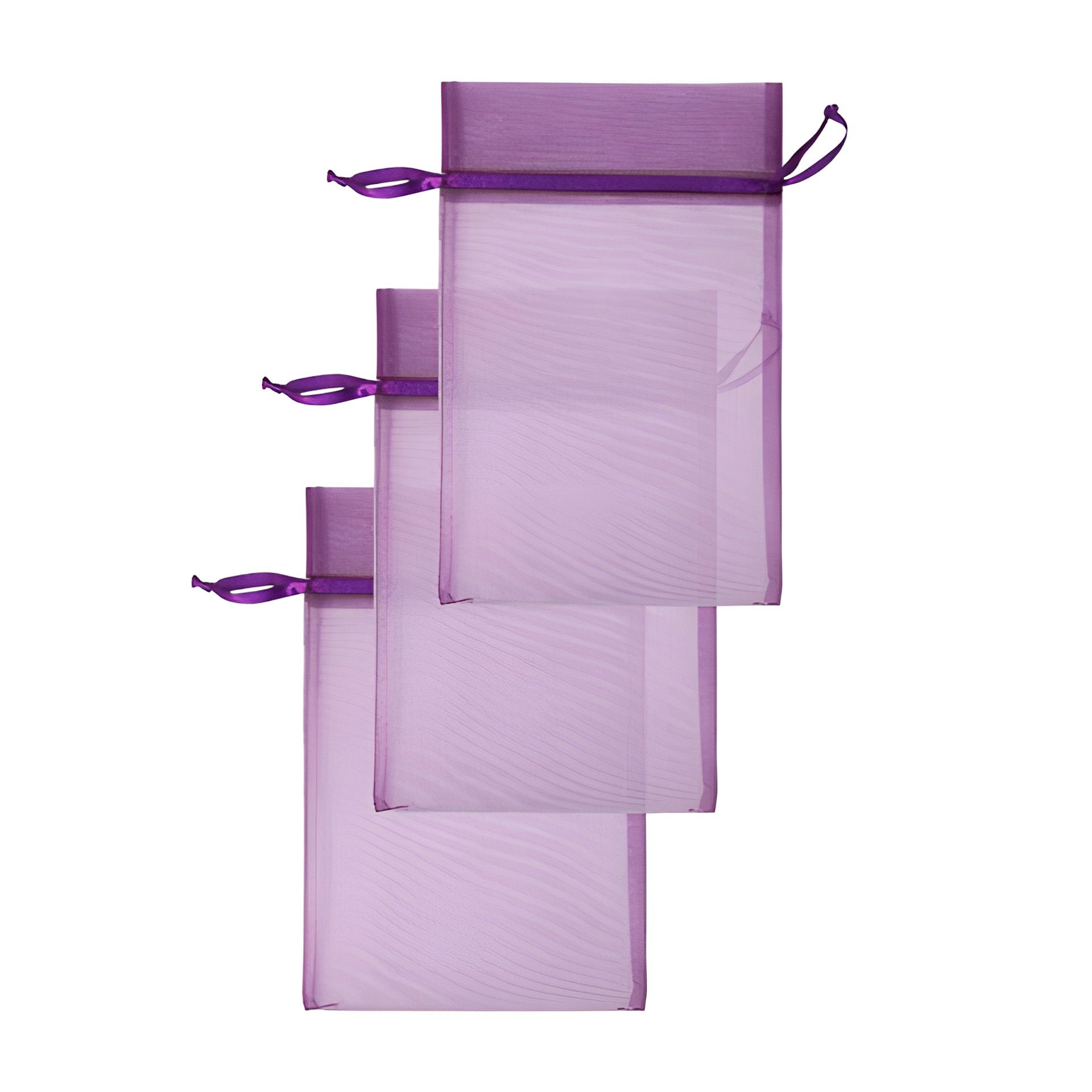 Chiffonbeutel 15 x 24 cm, lila, 3 Stück (Beutel, 6 Stück)