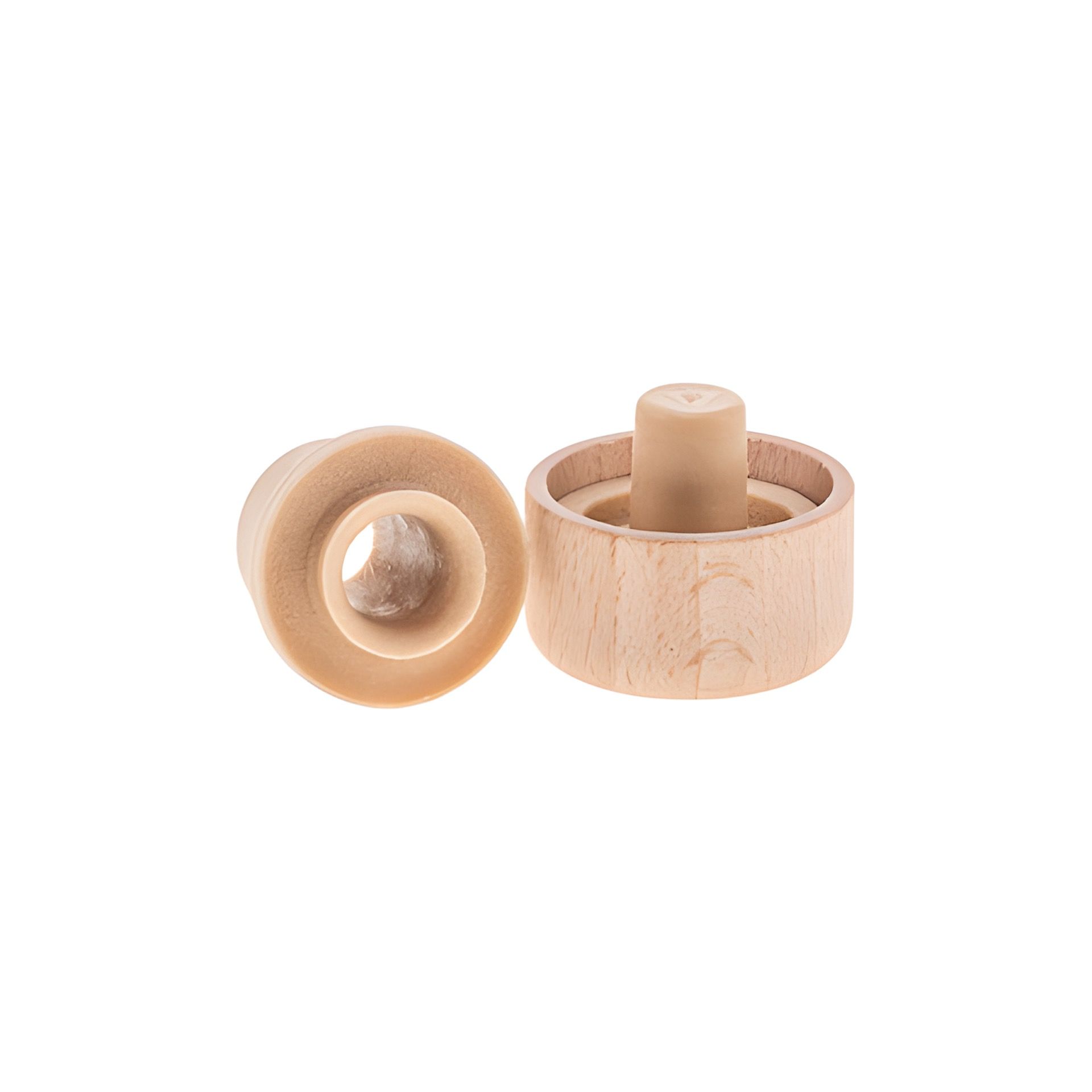 Ausgießerkorken Kunststoff 19 mm mit Holzkappe