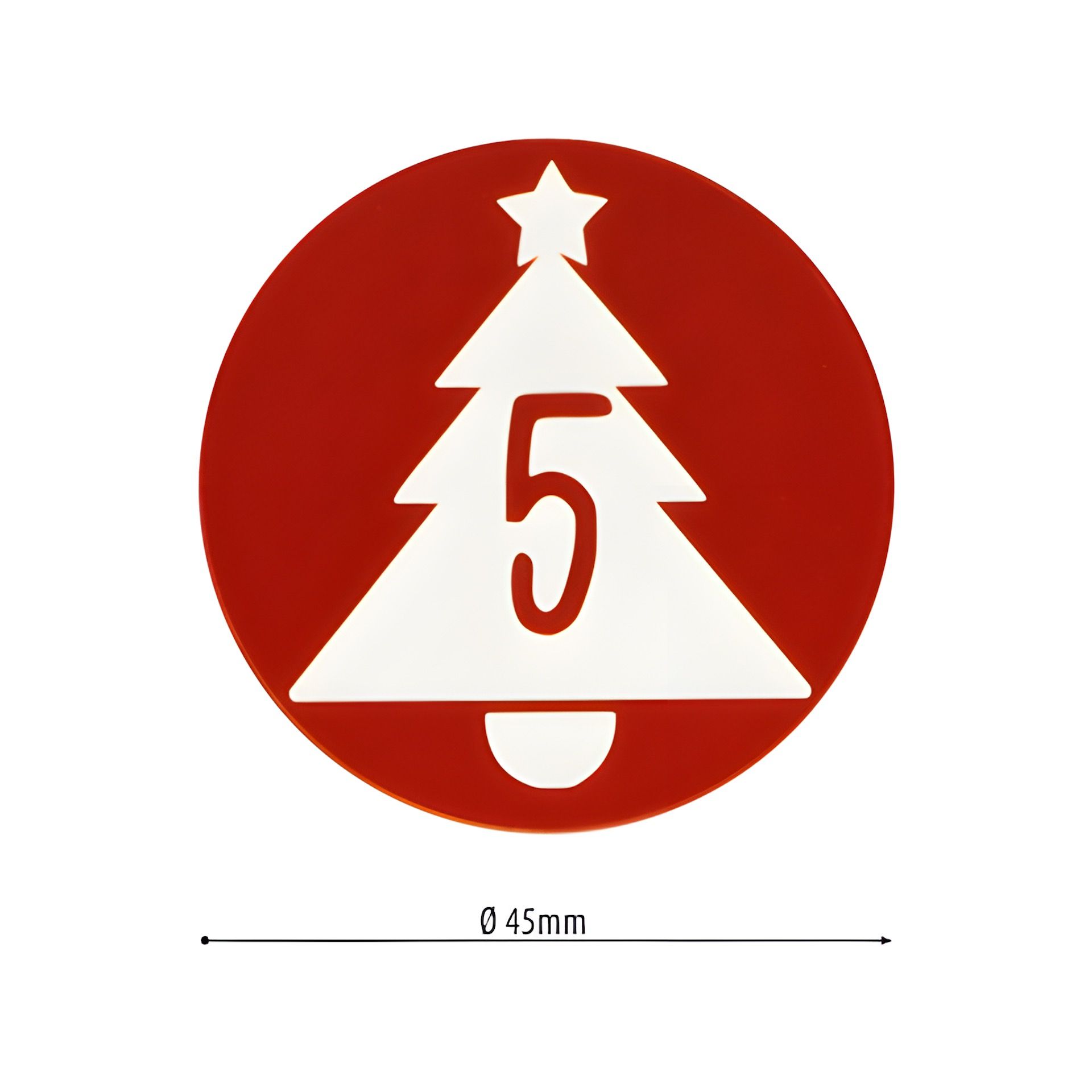 Adventskalender-Zahlen mit Muster rot, 24 Stück