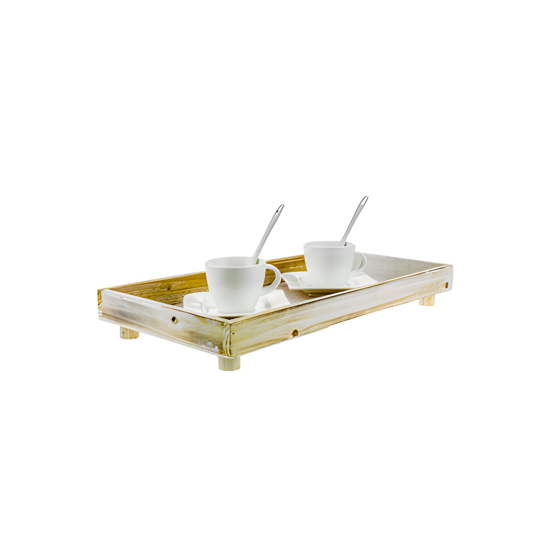 Holztablett creme antik, 38 x 19 cm